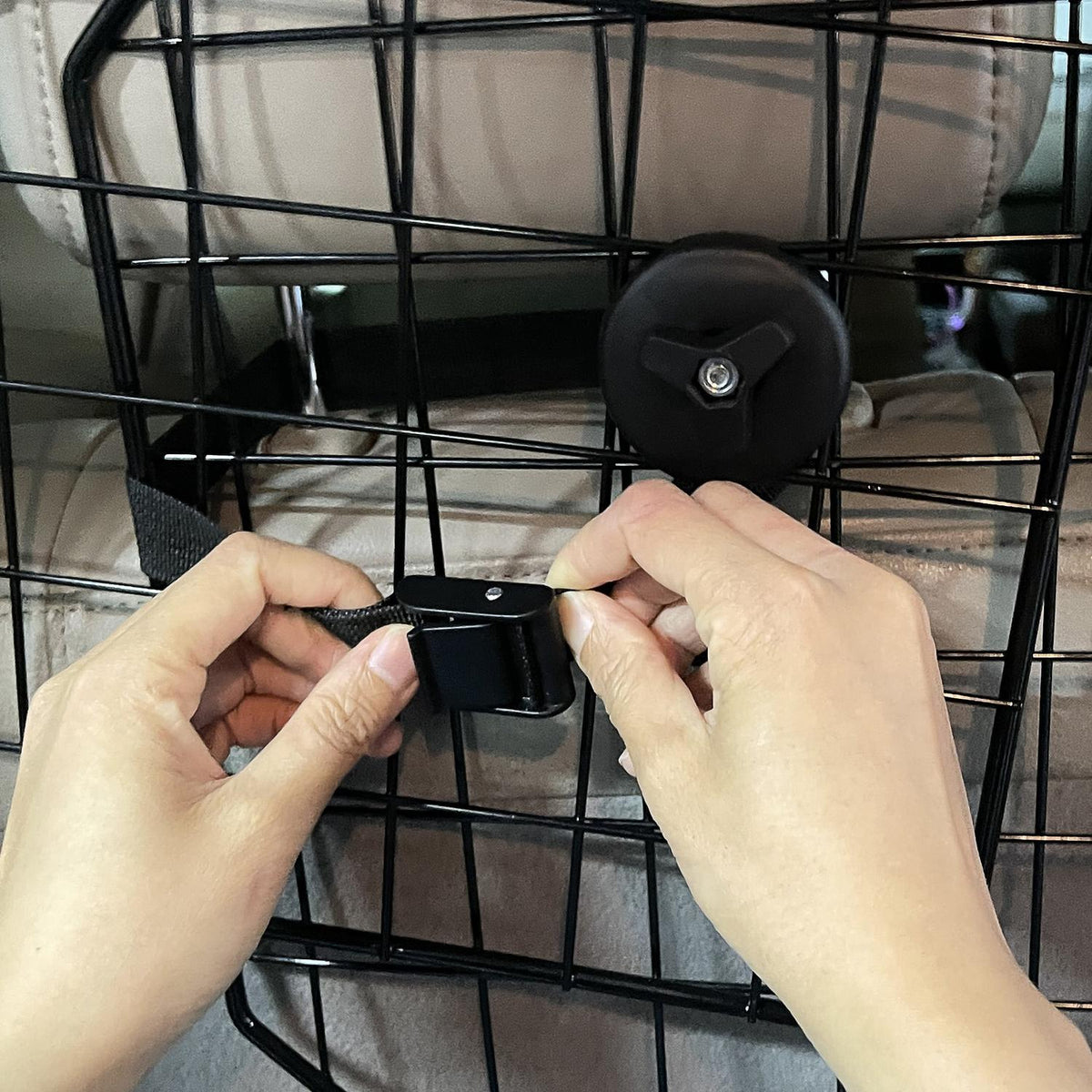 Protection pour chien réglable en acier noir pour coffres de voiture