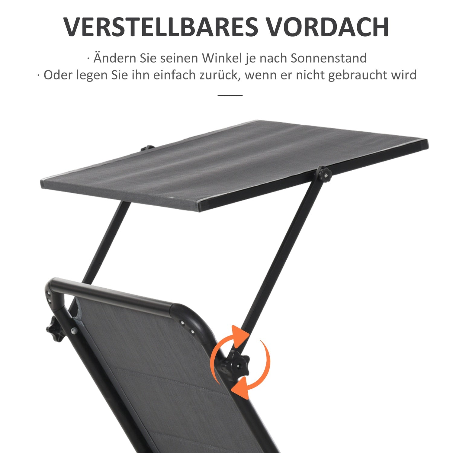 Justerbar trädgårdsstol i aluminium, ergonomisk och hopfällbar