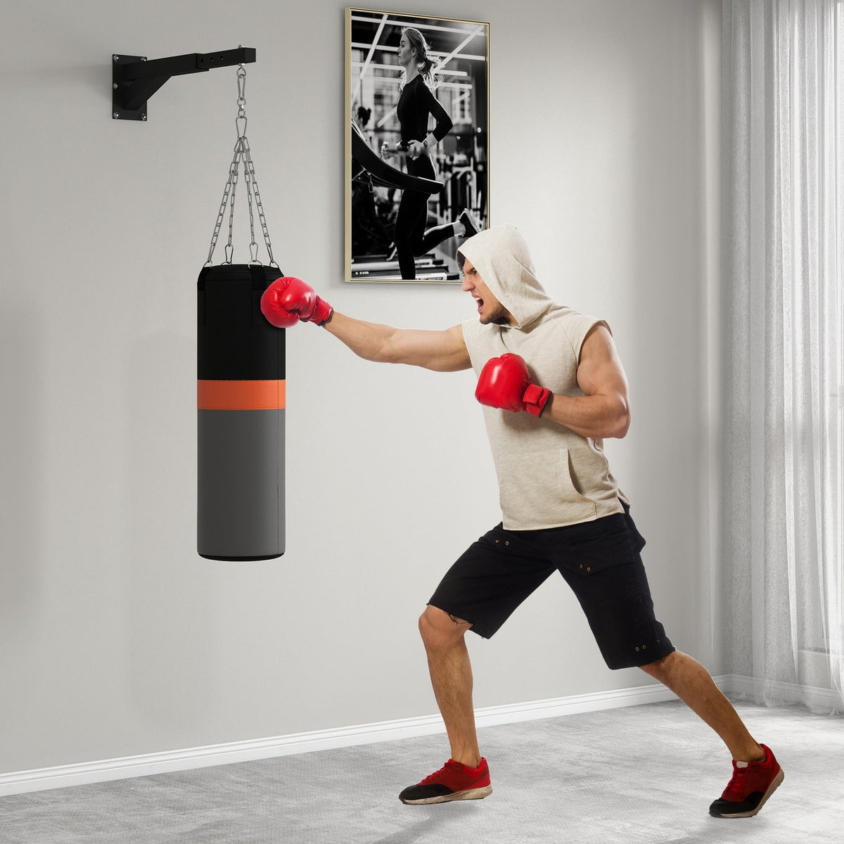 Supporto da boxe regolabile a parete per sacchi pesanti