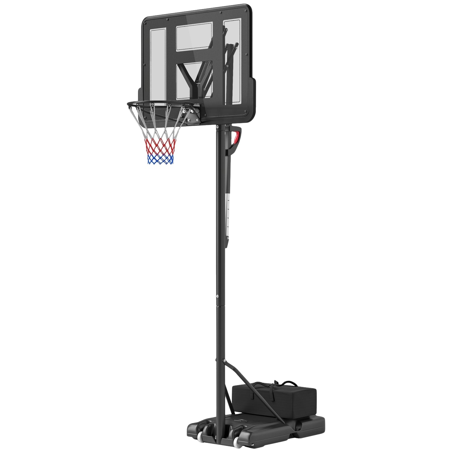 Justerbar utomhusbasketbåge med hjul, 230-305 cm
