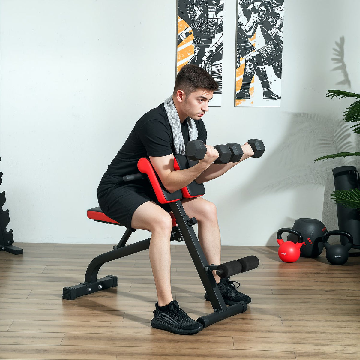 Banc de musculation réglable, pliant, acier, capacité jusqu'à 120 kg