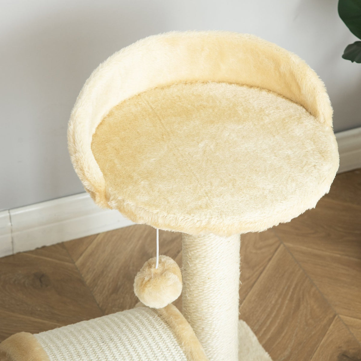 Kratzsäule mit Sisalseil, Beige, 35,5x37x46cm