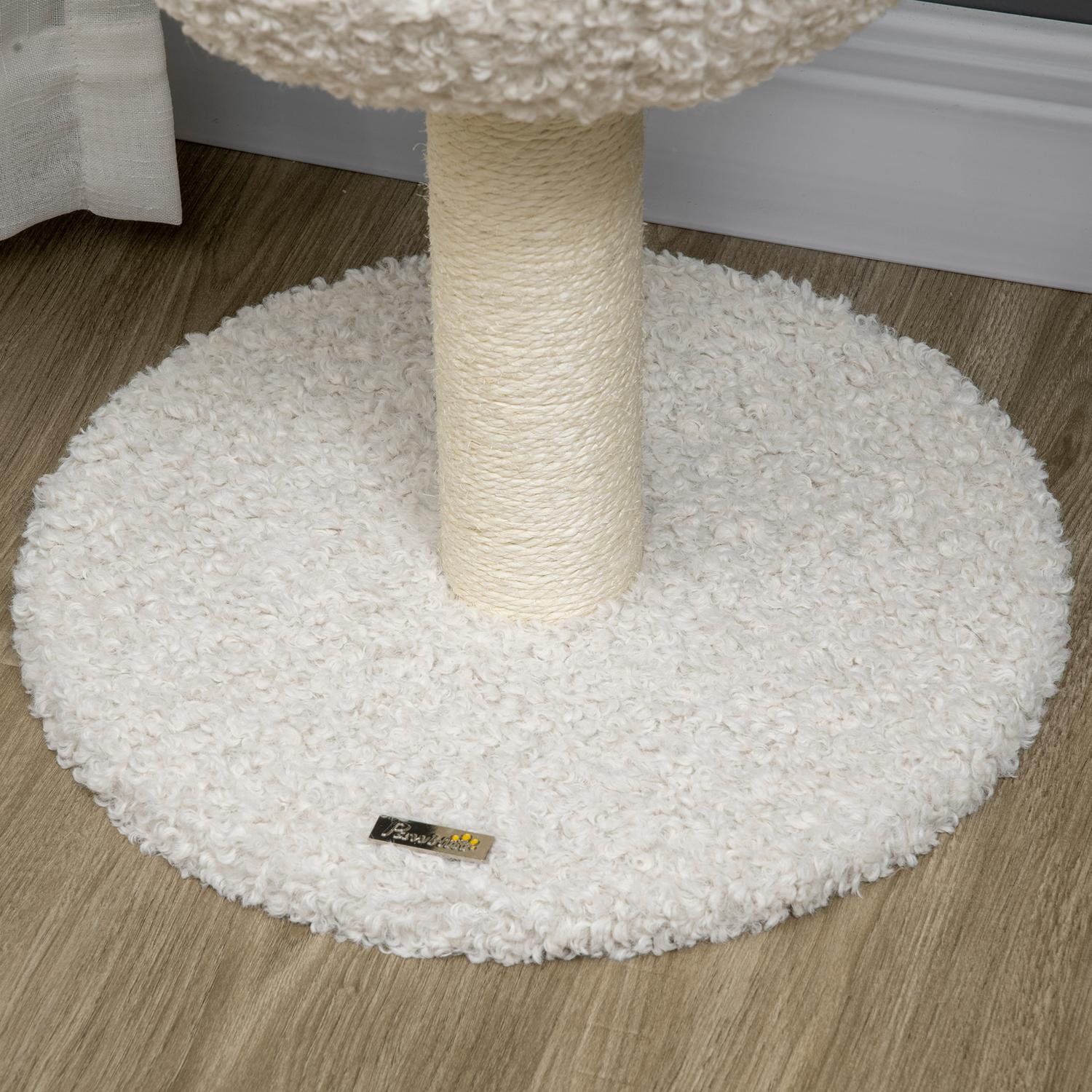 Kattträd med grotta & sisalrep, 80 cm, gräddvit