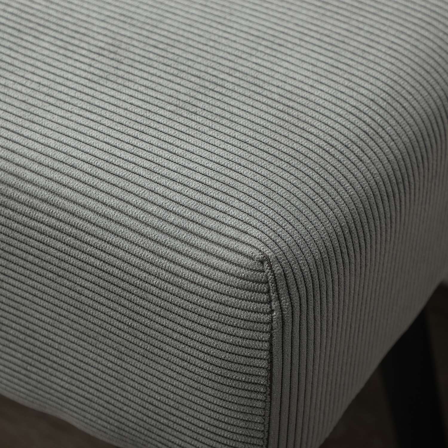 Klädd bänk med manchesteröverdrag, sängbänk med metallben, skobänk 100 x 36 x 45 cm grå