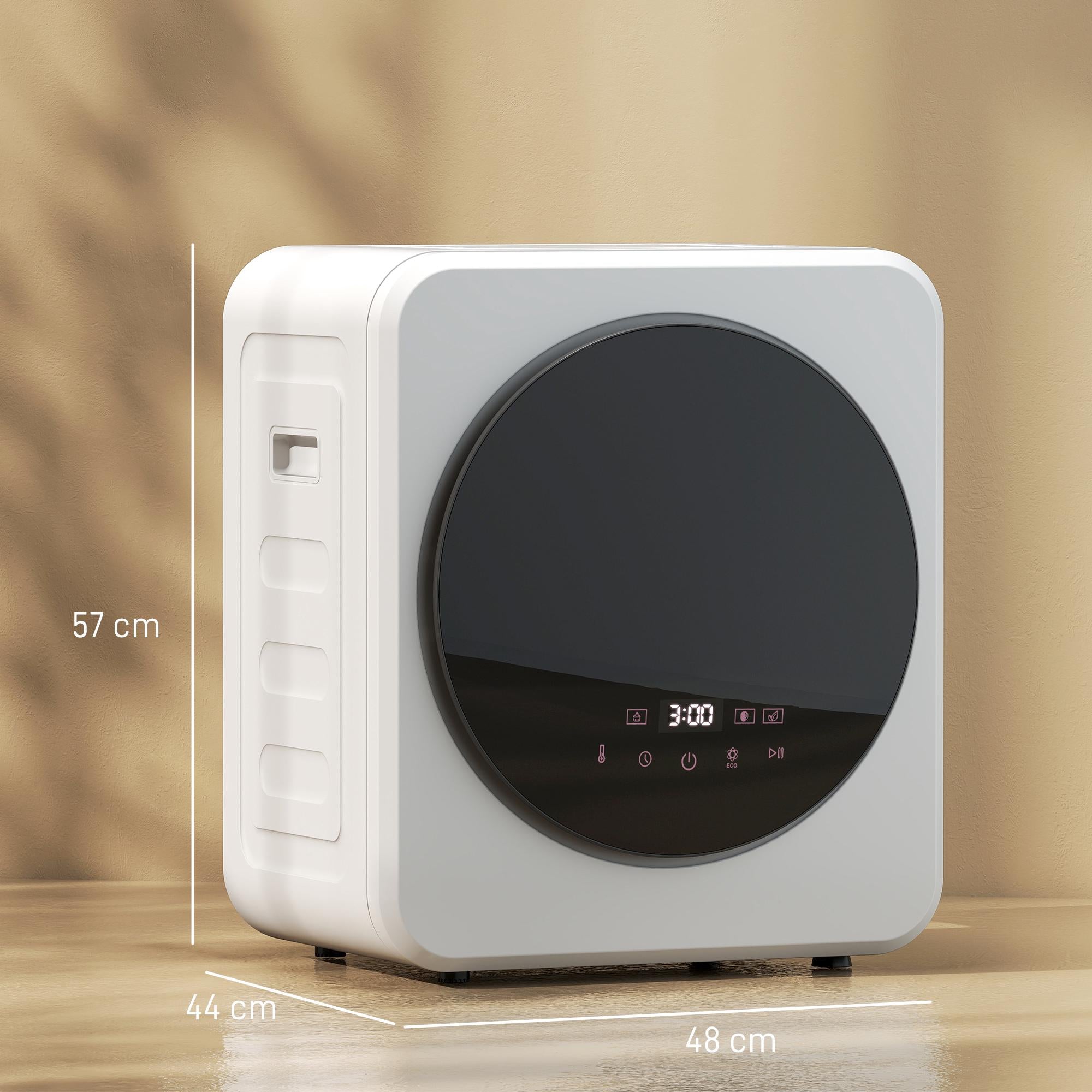 Kompakt 4 kg frontmatad torktumlare med rostfri trumma, 800 W