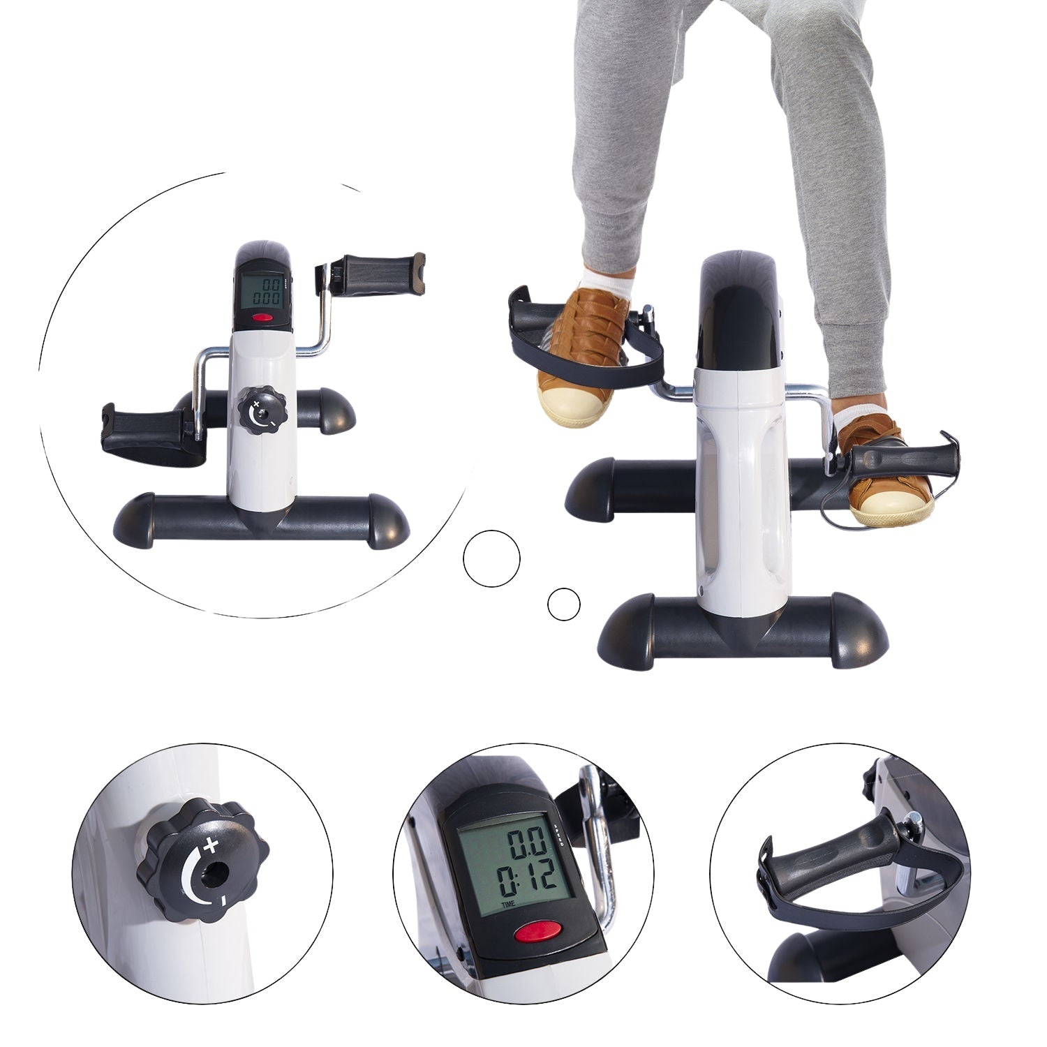 Kompakt motionscykel – Bärbar pedalövning för hemmet