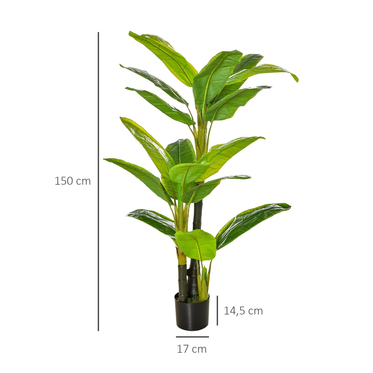Konstgjord bananträd, 150cm, Inomhus/Utomhusdekor