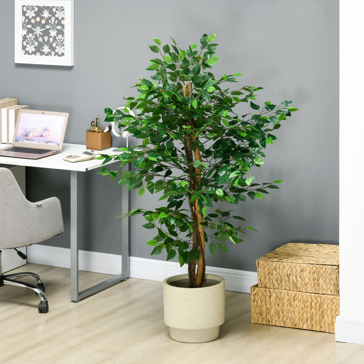 Ficus artificiel 150 cm avec pot – plante en pot réaliste