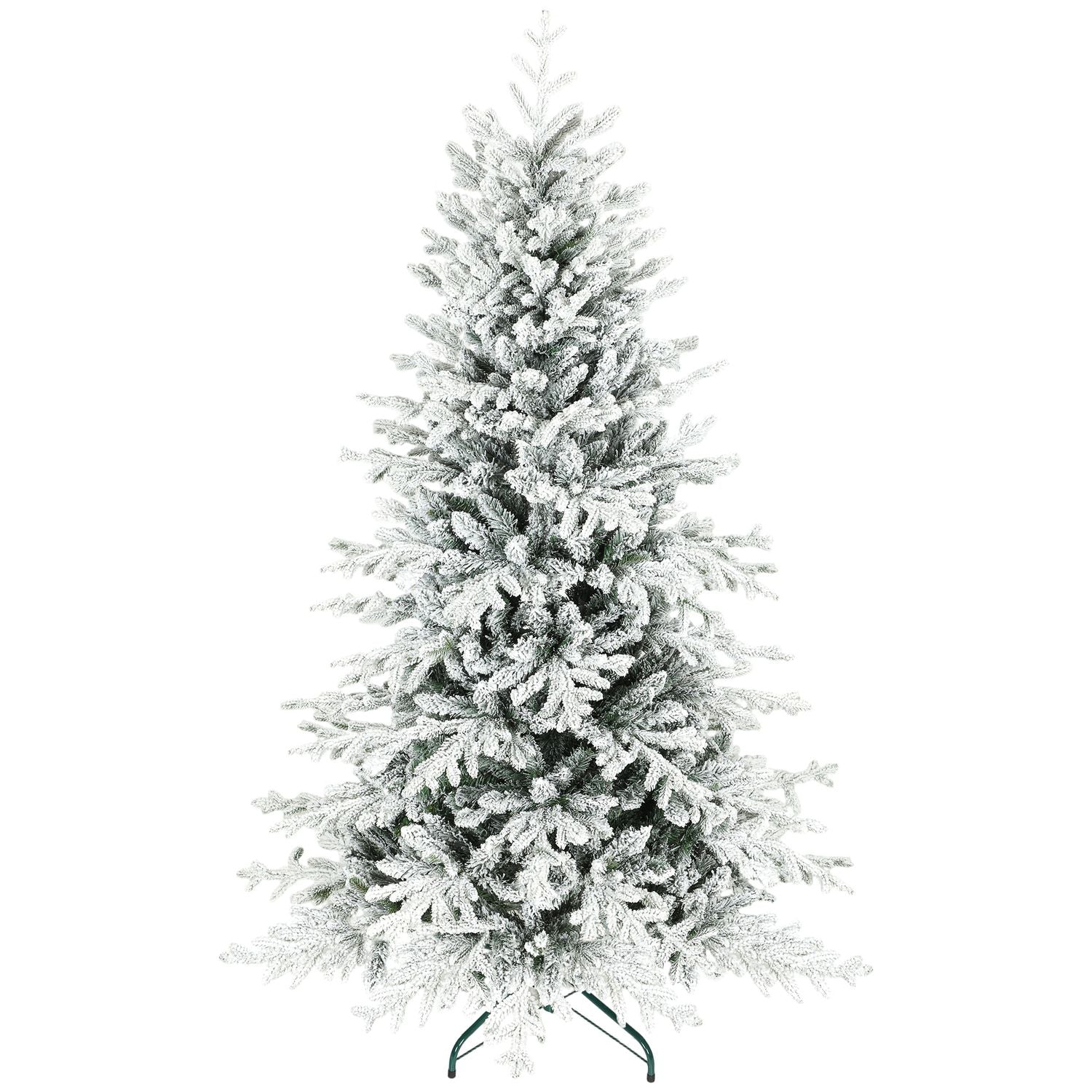 Konstgjord julgran, 180 cm snöig tall med metallstativ