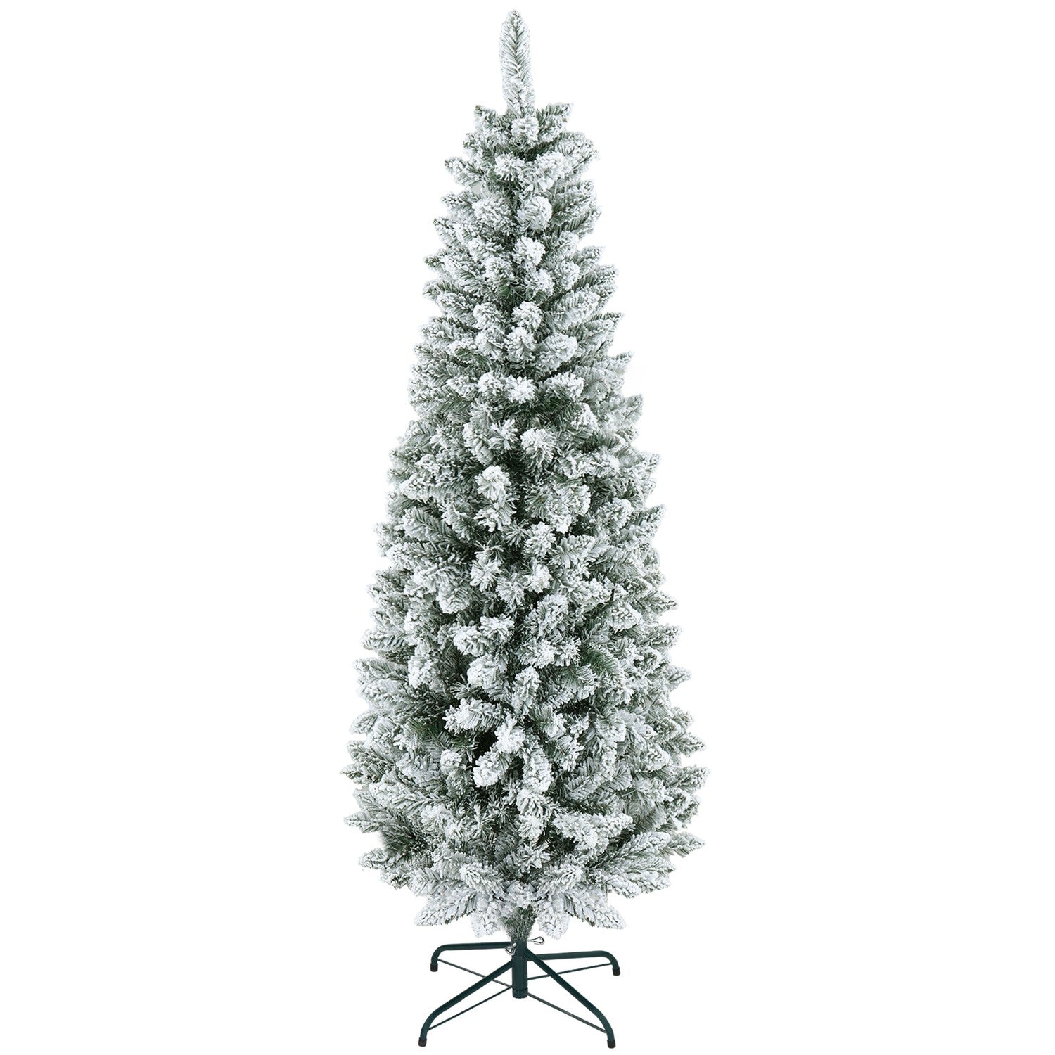 Konstgjord julgran, 183 cm, smal med snöeffekt