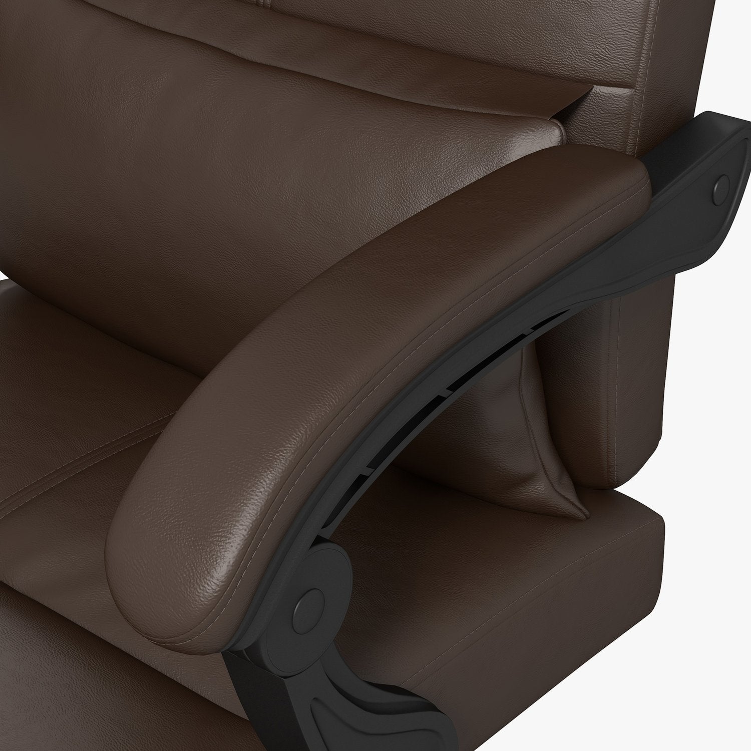 Kontorsstol med massagefunktion, ergonomisk skrivbordsstol med liggfunktion, nackstöd, höj- och sänkbar, brun