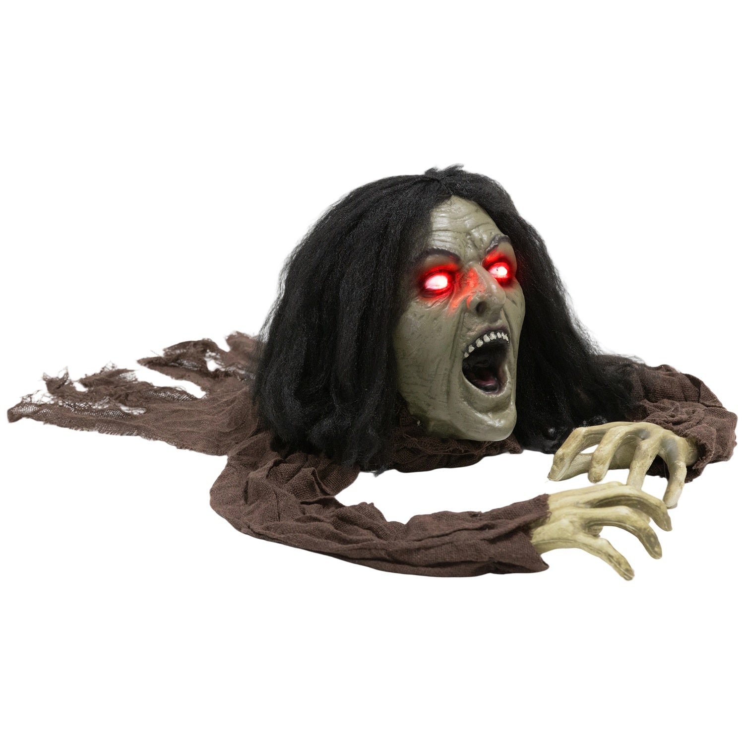 Krypande zombiedekoration med ljus och ljud