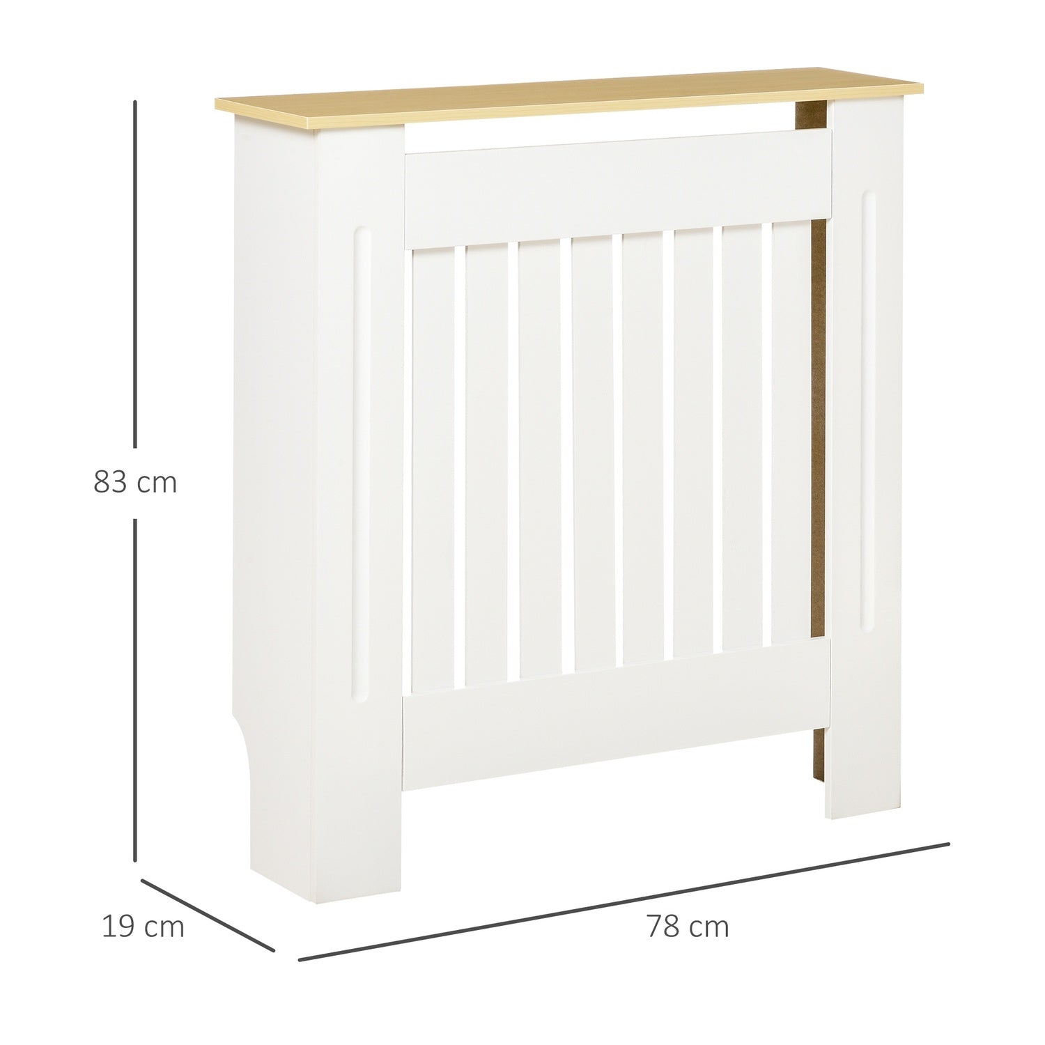 Kylarkåpa, Avtagbar MDF, Vit & Ek, 78x19x83 cm