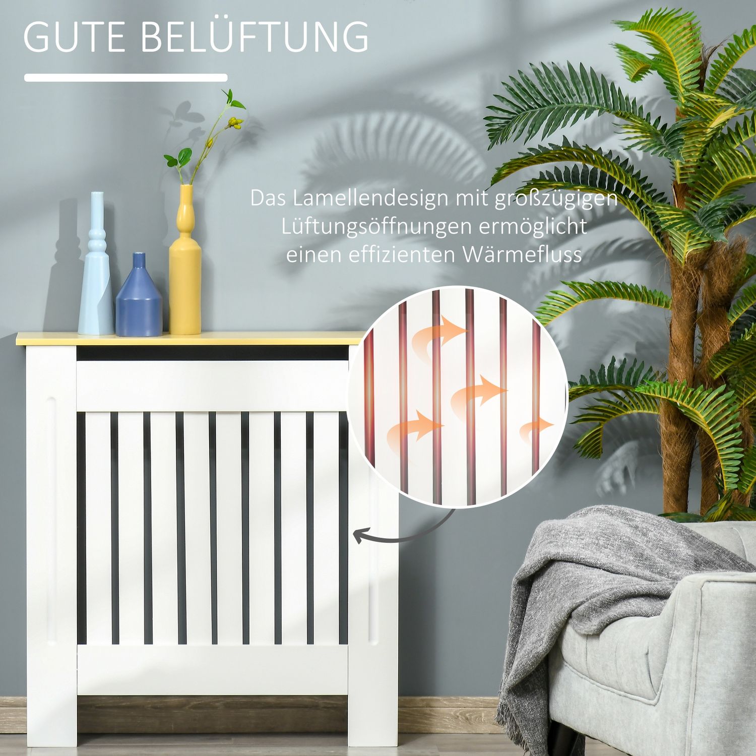 Kylarkåpa, Avtagbar MDF, Vit & Ek, 78x19x83 cm