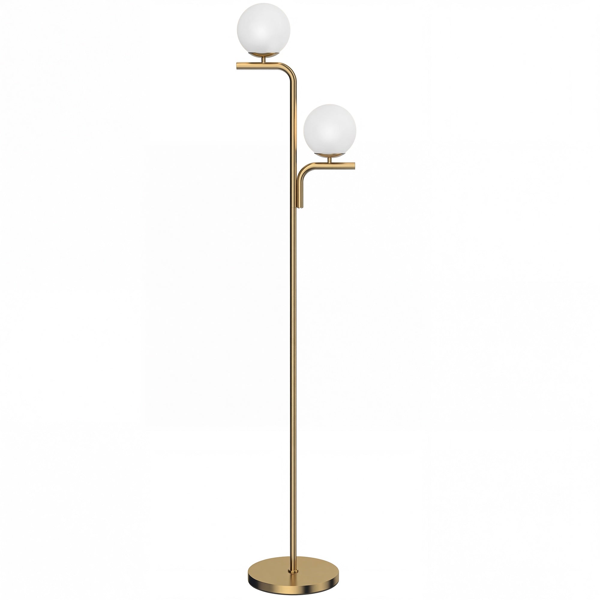 LED-golvlampa, 3 färgtemperaturer, glaskulor, guld