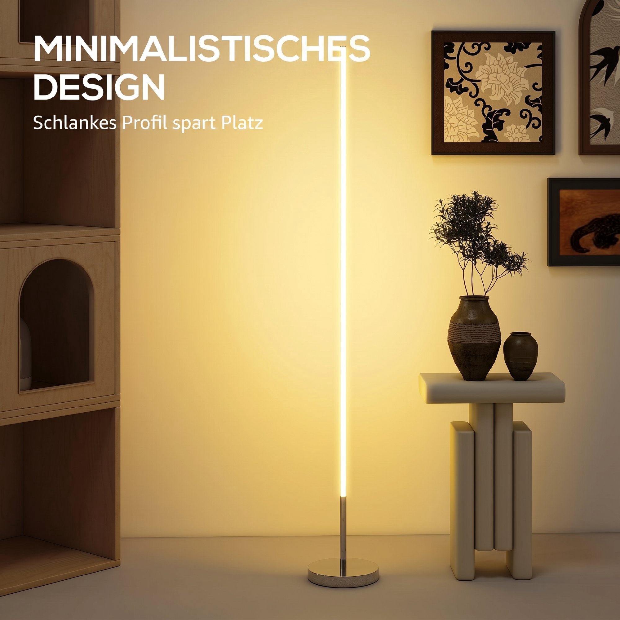 LED-golvlampa, dimbar 3000-6000K, fjärrkontroll, 150 cm