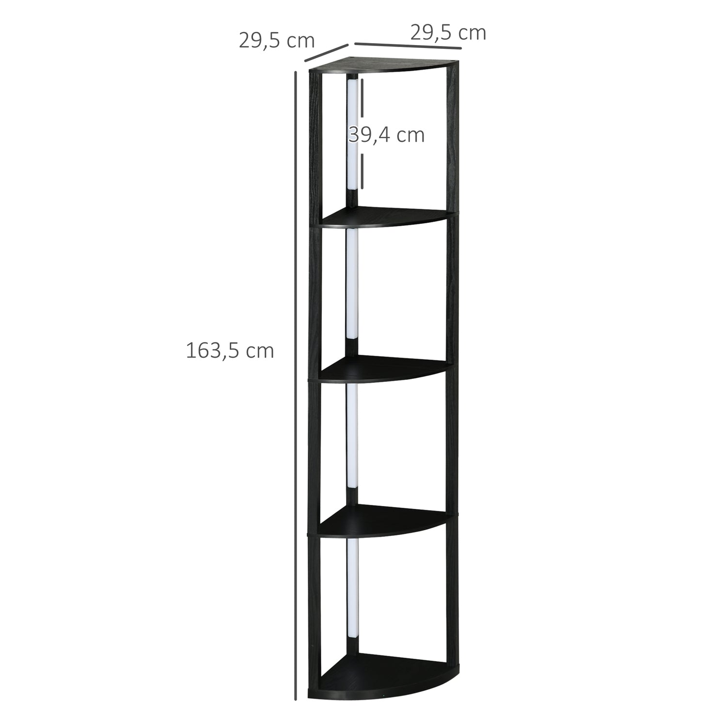 LED-golvlampa med hyllor, E27-sockel, 3 ljusfärger