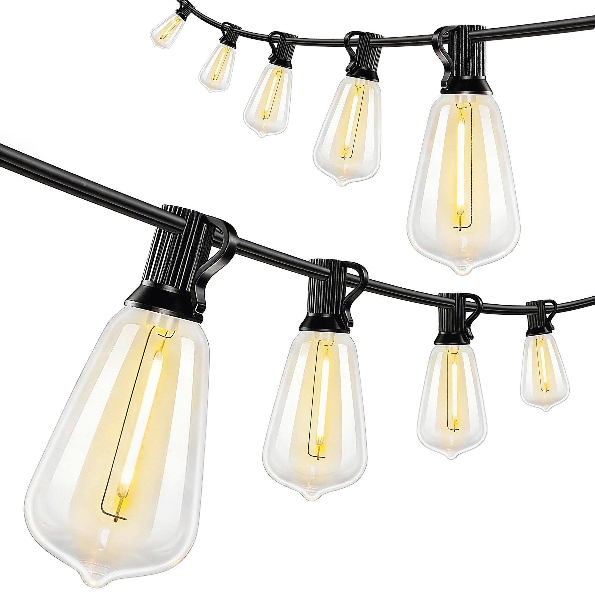 LED-ljusslinga, 18m, 50 vintage Edison-lampor, varmvit