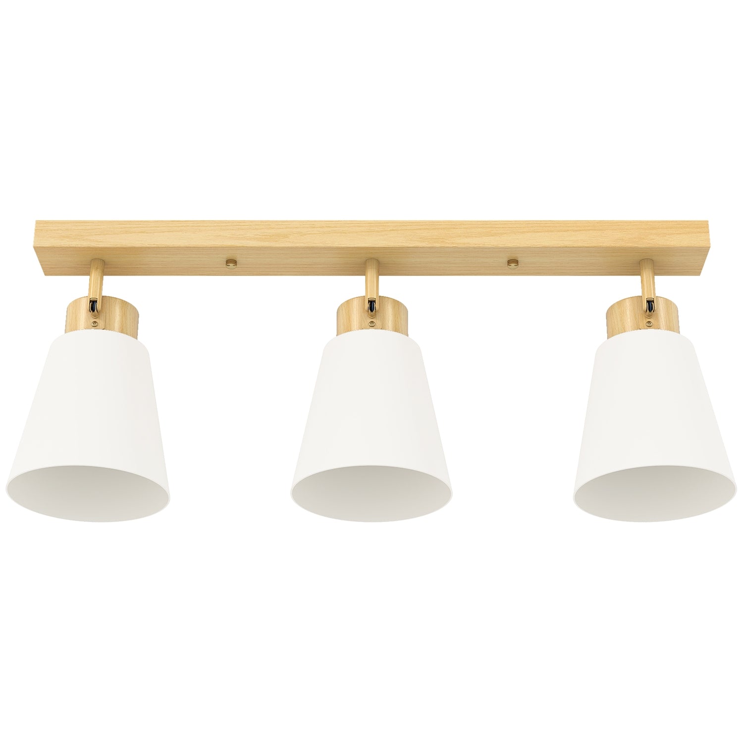 LED-taklampa, 40W, justerbara lamphuvuden, E27-sockel, träfinish