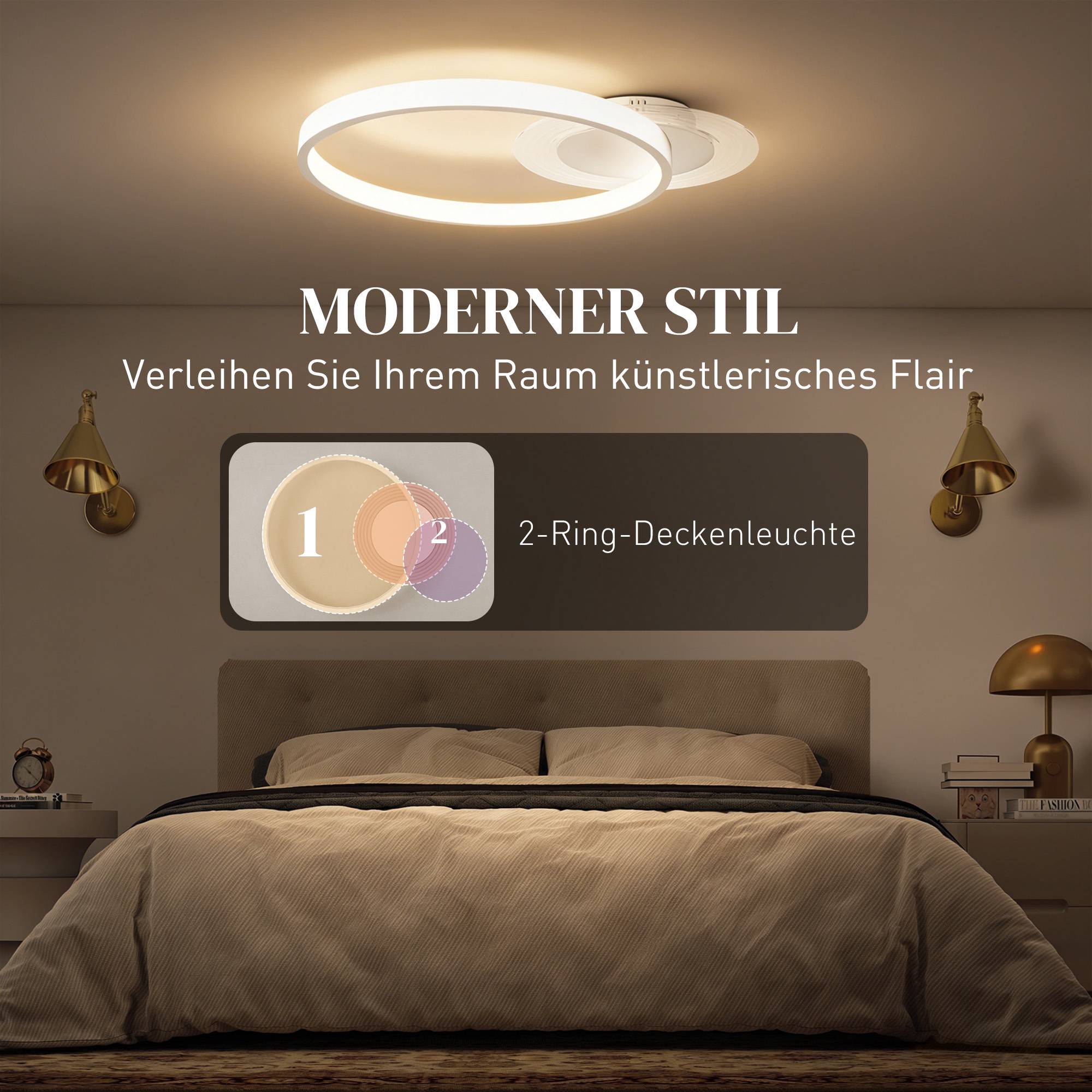 LED-taklampa, justerbar färgtemperatur, 30W, vit