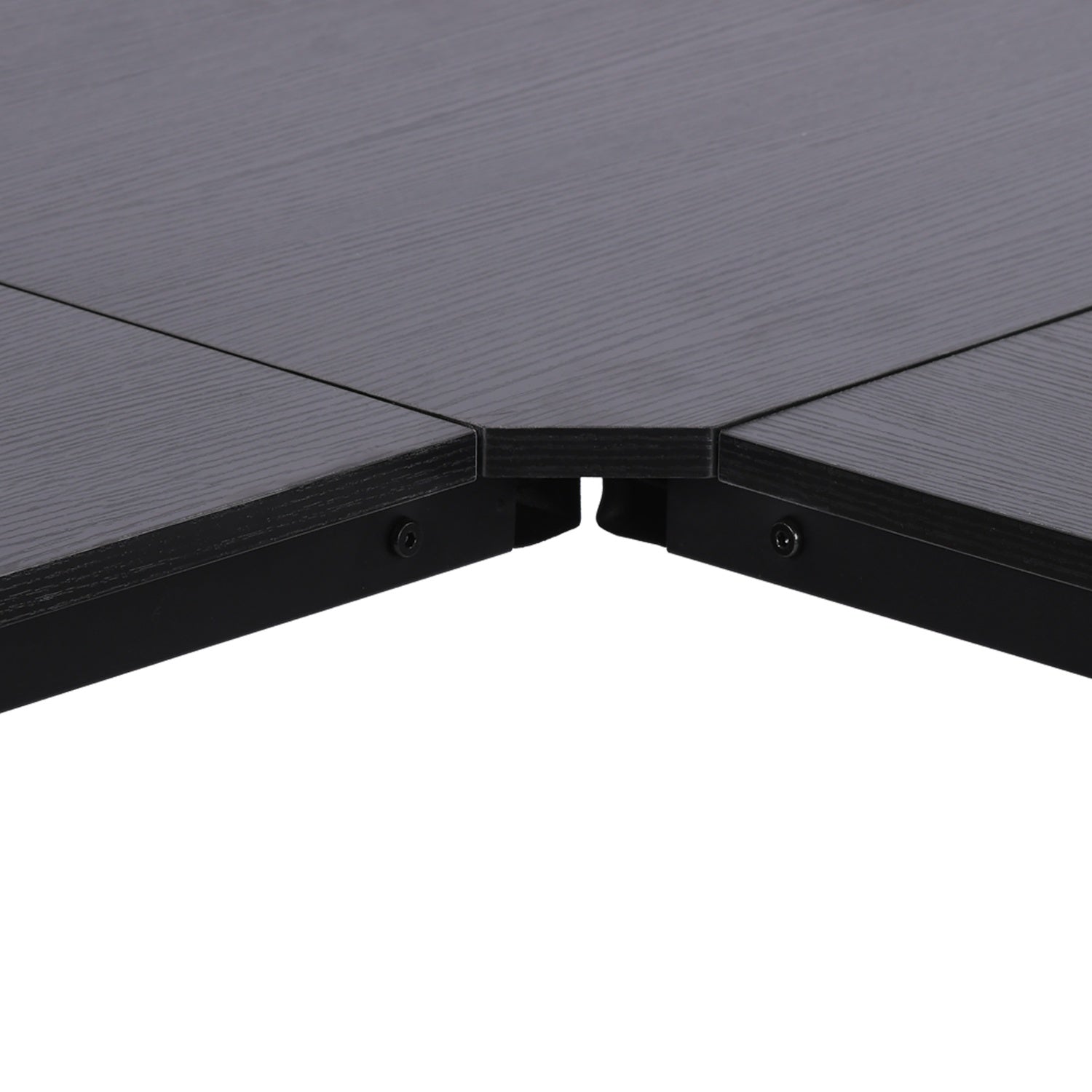 L-format hörnskrivbord, svart MDF, 150x150x76 cm