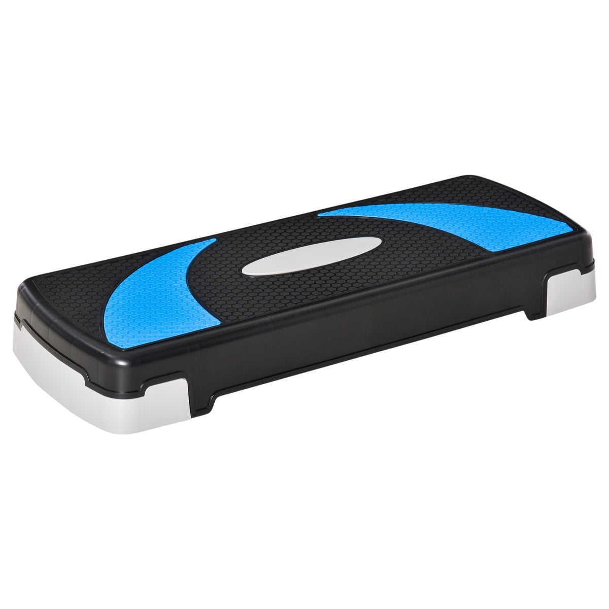 Step aerobica azzurro, altezza regolabile, capacità 150 kg