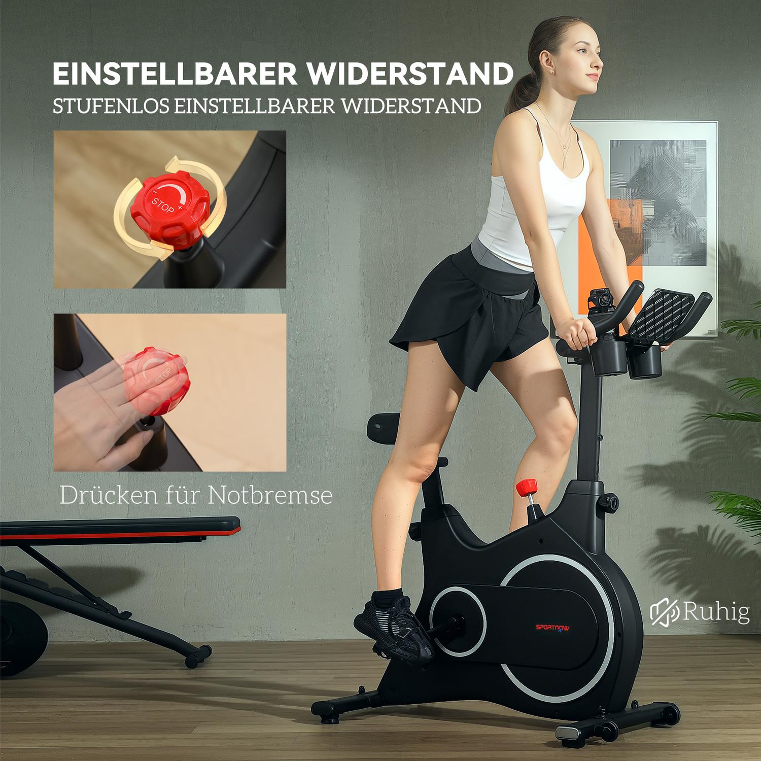 Magnetiskt motstånd liggande motionscykel med LCD och hållare