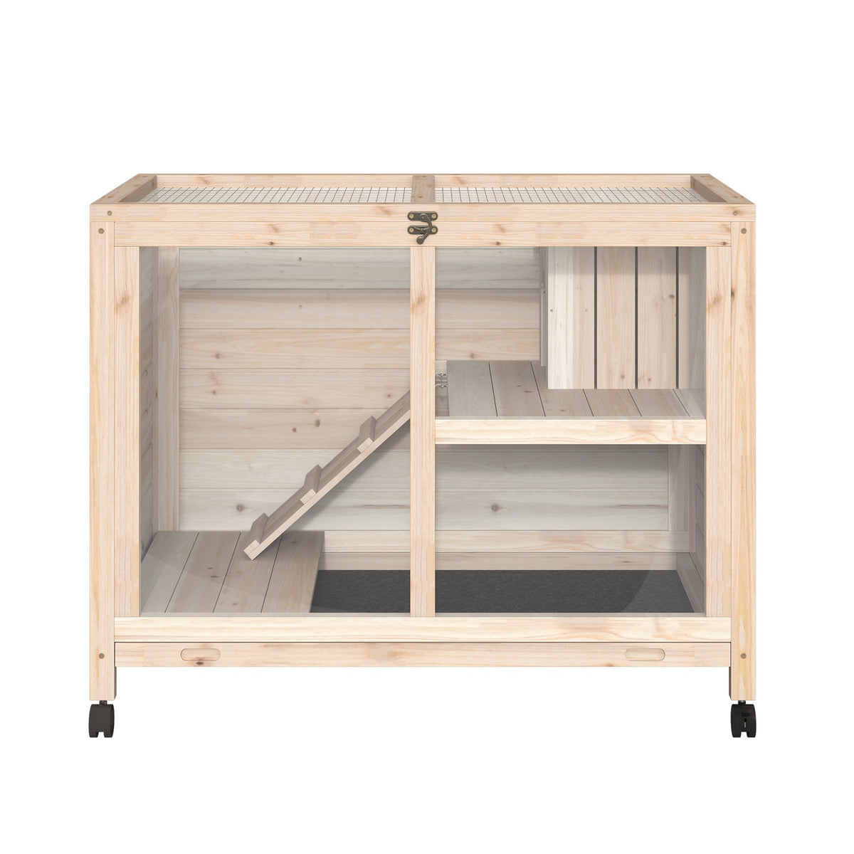 Cage à cochons d'Inde 91,5x53,3x73 cm, bois de sapin résistant à l'hiver