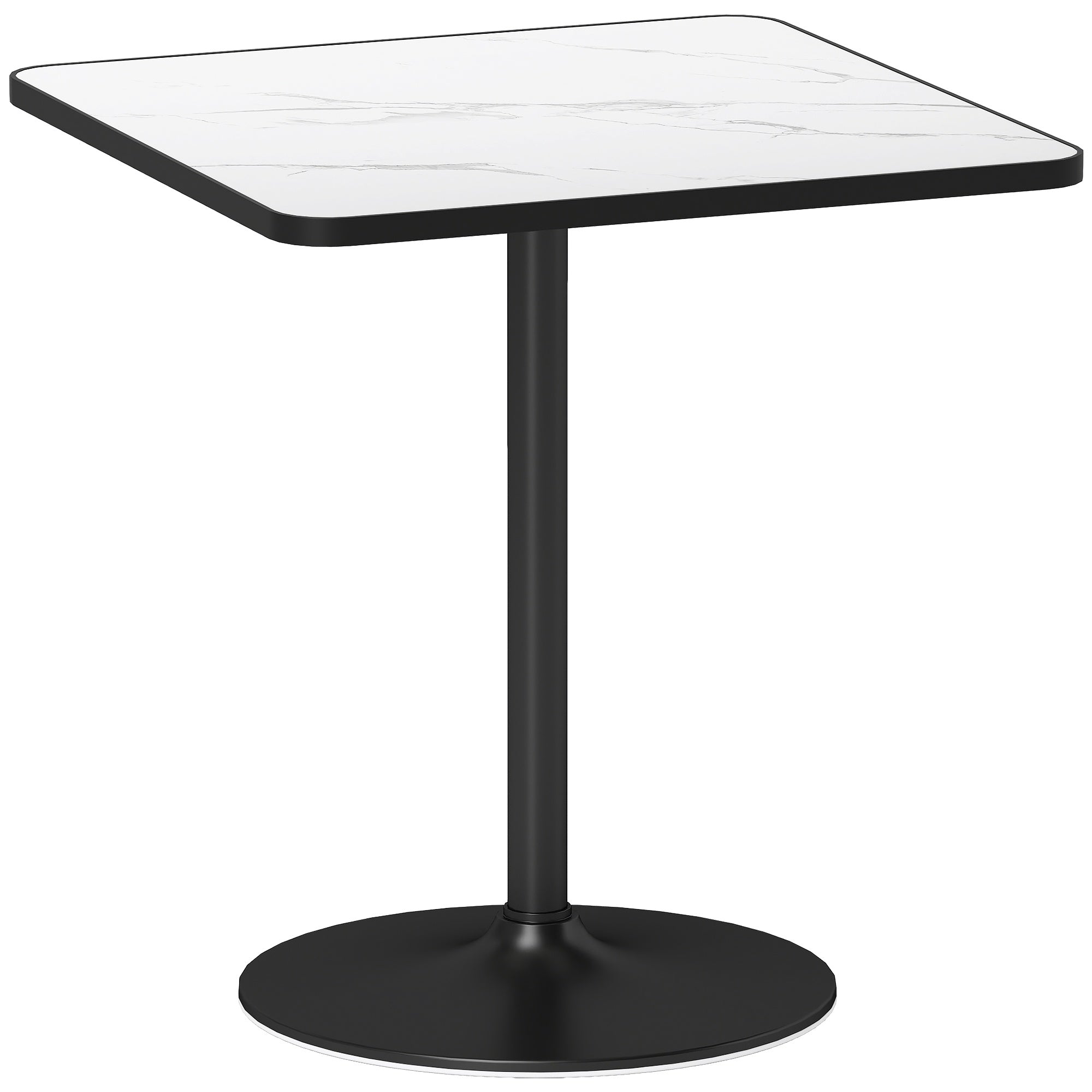 Matbord för 4, vit marmorskiva, metallbas