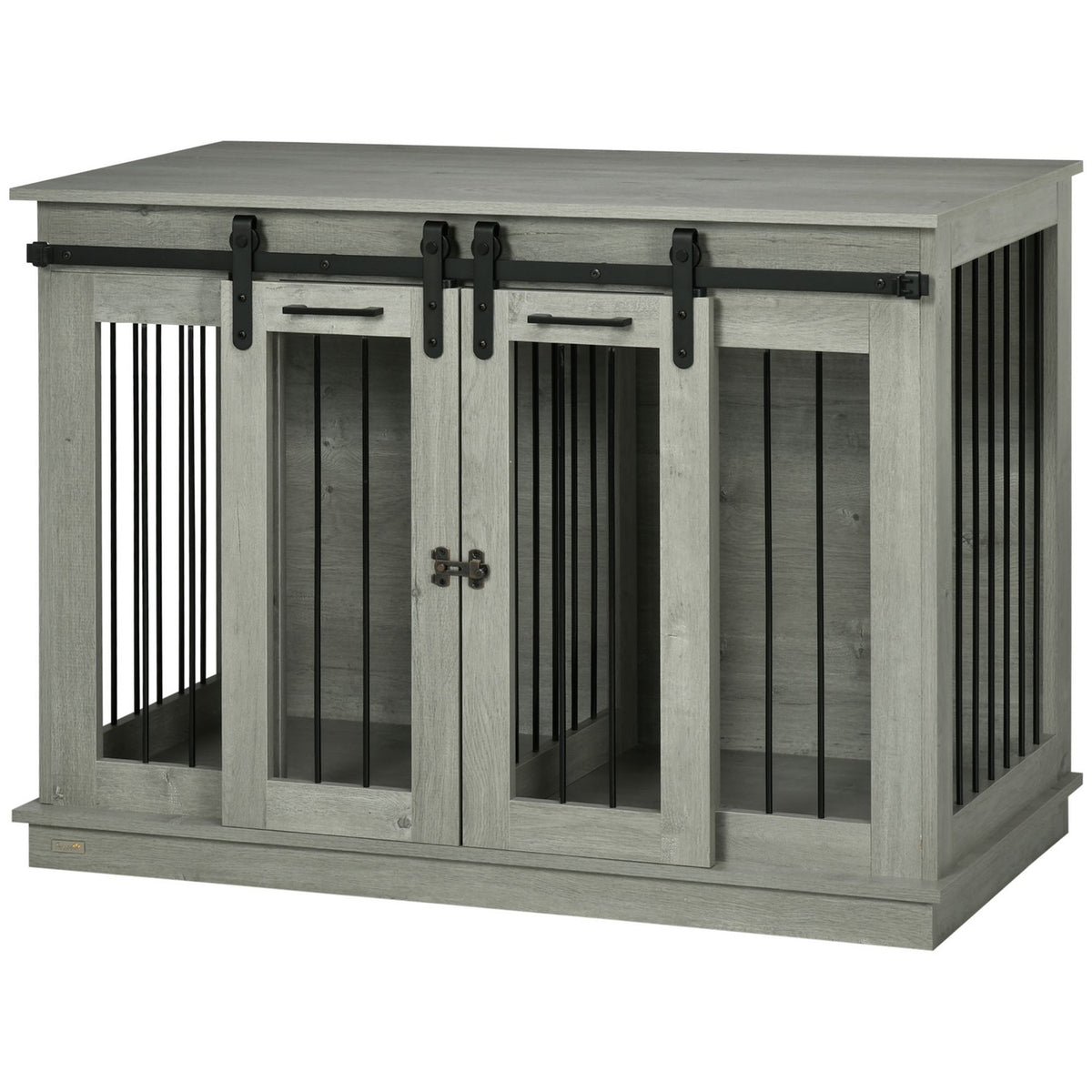 Niche pour chien moyenne - gris, double porte, option deux pièces