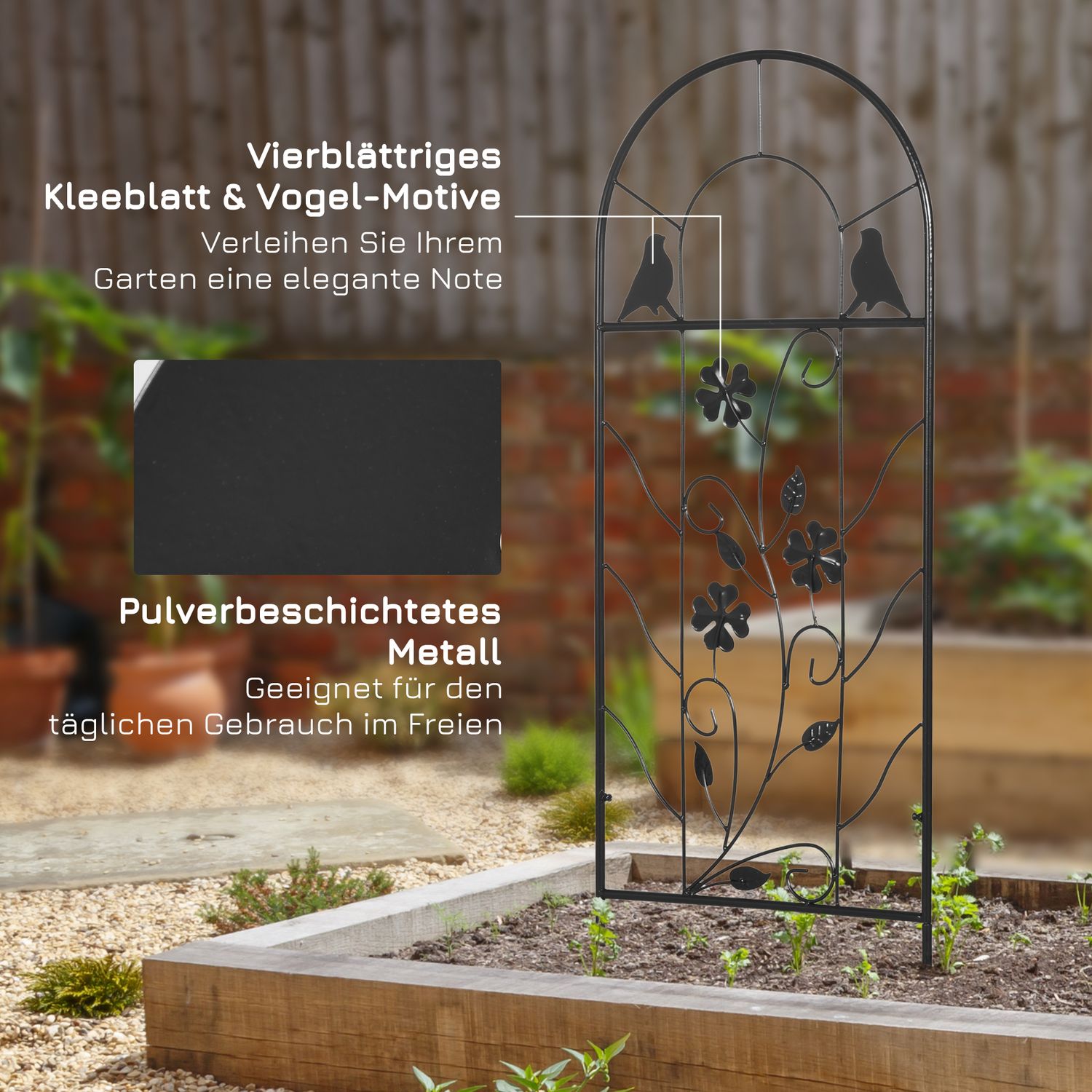 Metallspaljéset för klätterväxter – Svart, 38x98 cm