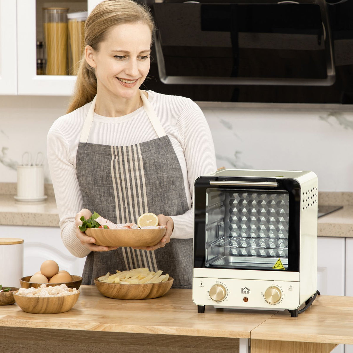 Miniugn 15L, 1000W, Timer, Gräddvit, Konvektion