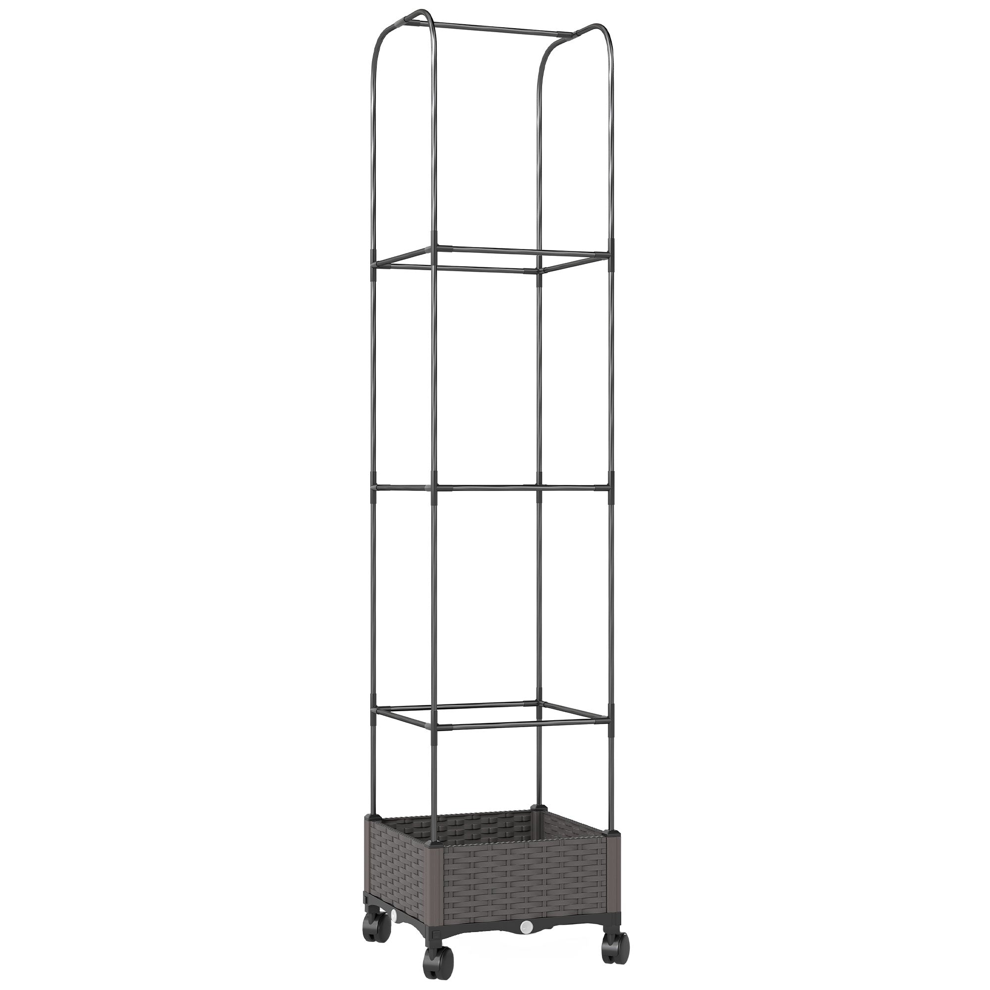 Mobil planteringslåda med spaljé, 185 cm, 24 liters kapacitet