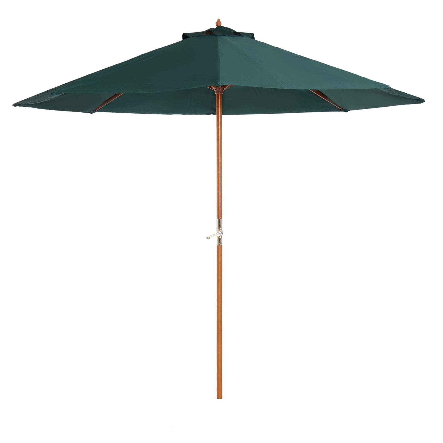 Mörkgrönt träträdgårdsparasollparasoll, 2,5M