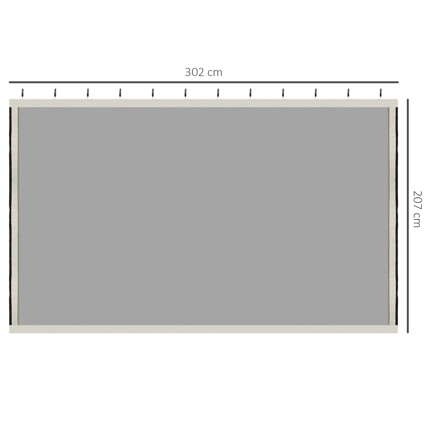 Myggnät Gazebo – Svart, 3x3m, Zip Nylon Mesh, 4 paneler