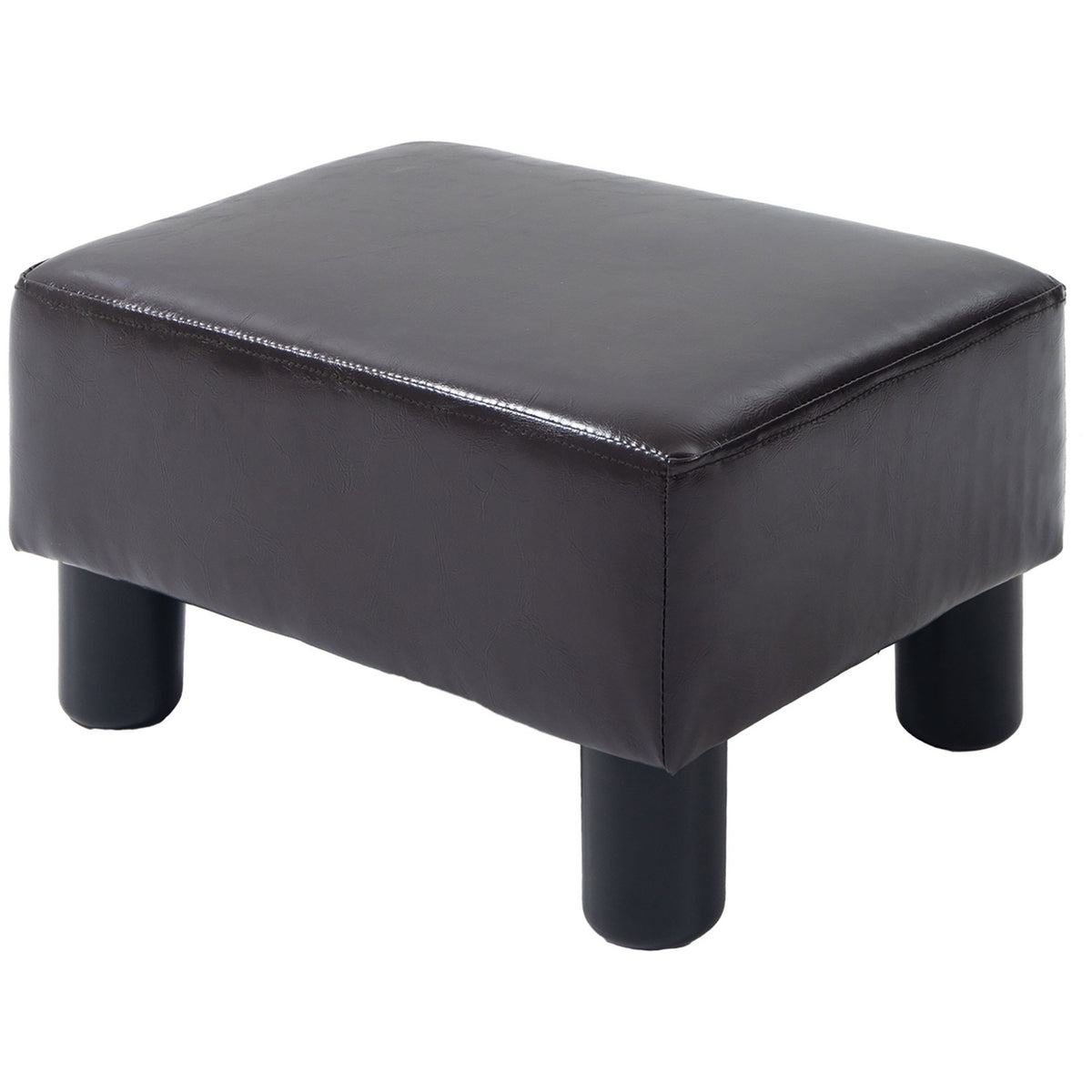 Pouf poggiapiedi in similpelle, rettangolare, capacità 100 kg