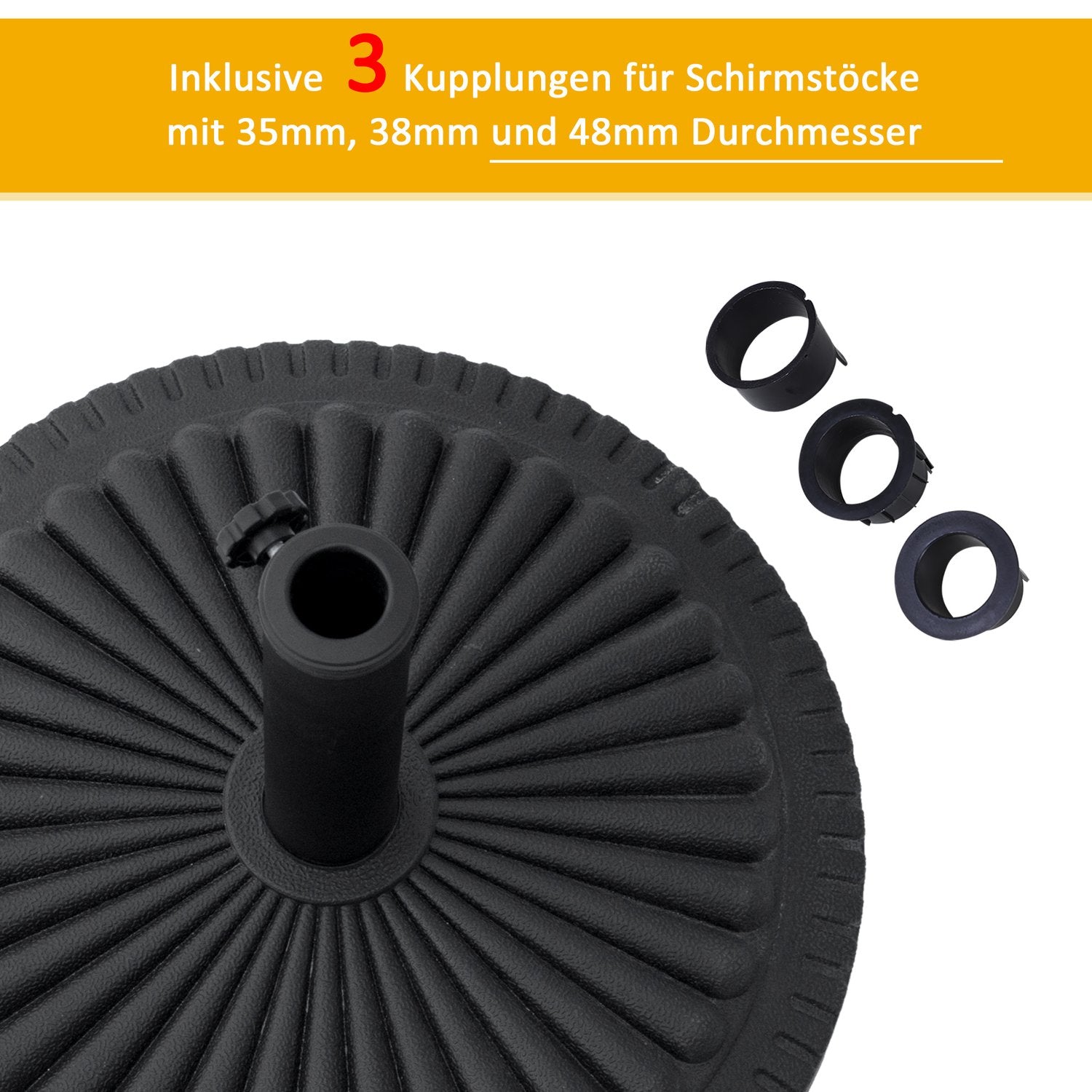 Parasollställ 14 kg cementbas, passar 35-48 mm stolpar