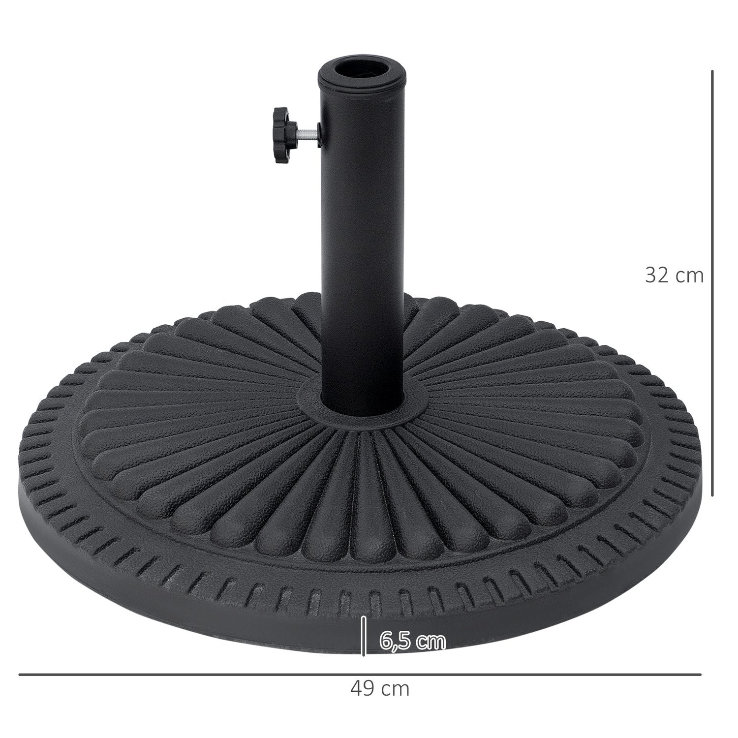 Parasollställ 14 kg cementbas, passar 35-48 mm stolpar