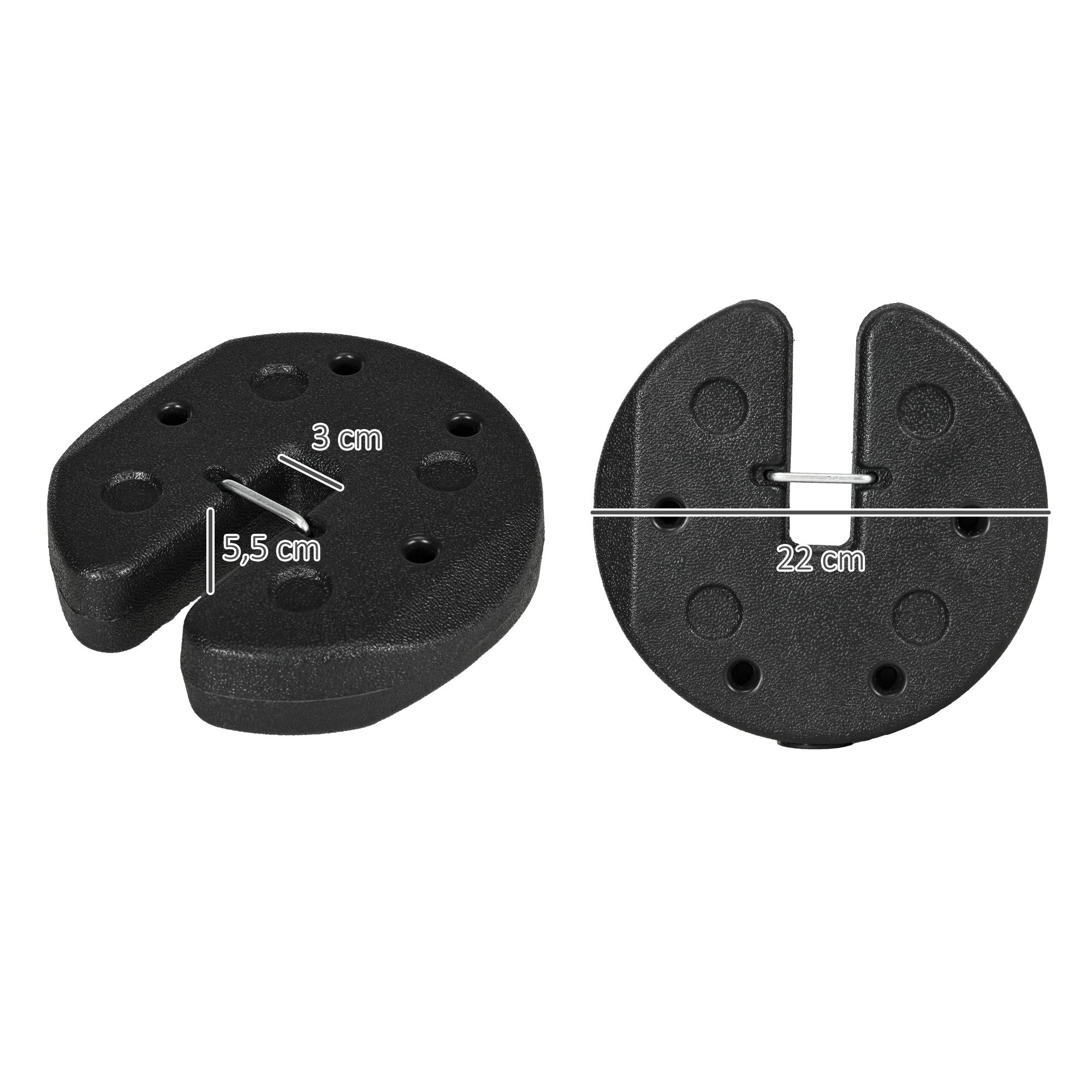 Paviljongviktset, 4x 3 kg cementfyllda ankare