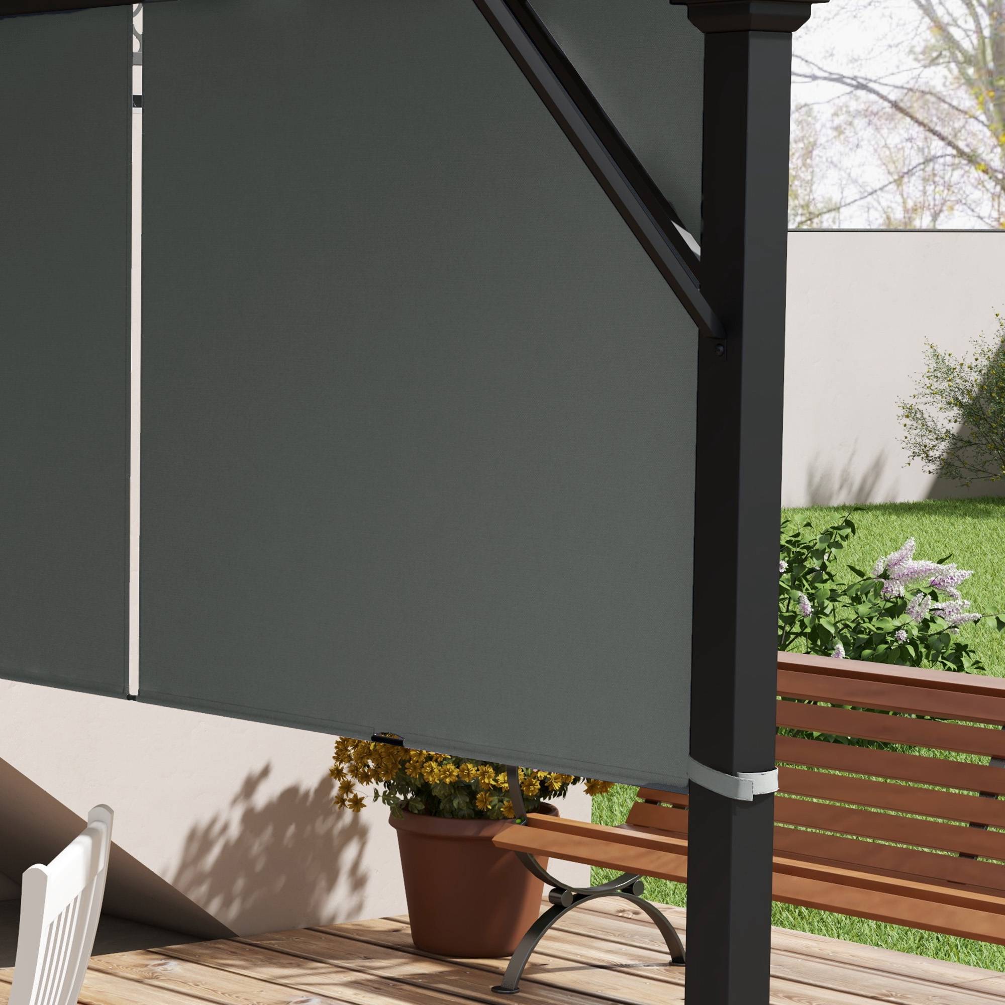 Pergola-ersättningstak, UV-skydd, 3x3m, mörkgrå