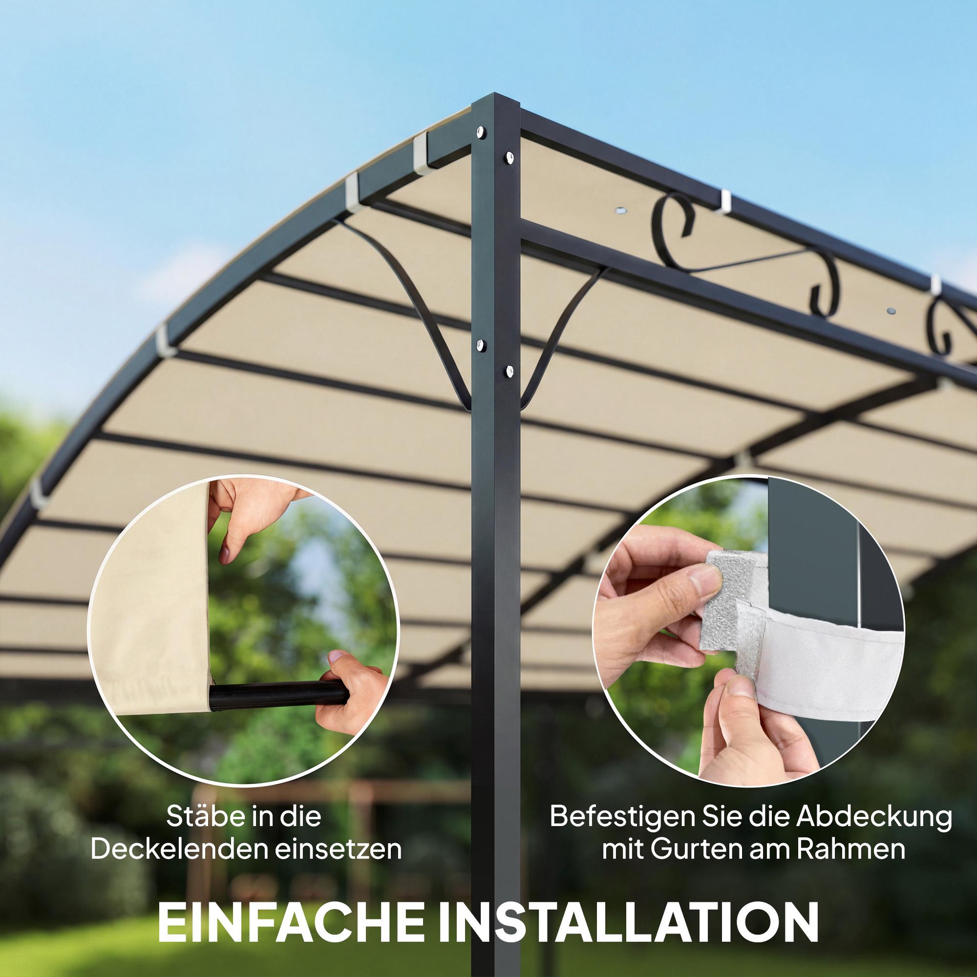 Pergola-reservtak, 3x3m, vattenavvisande polyester