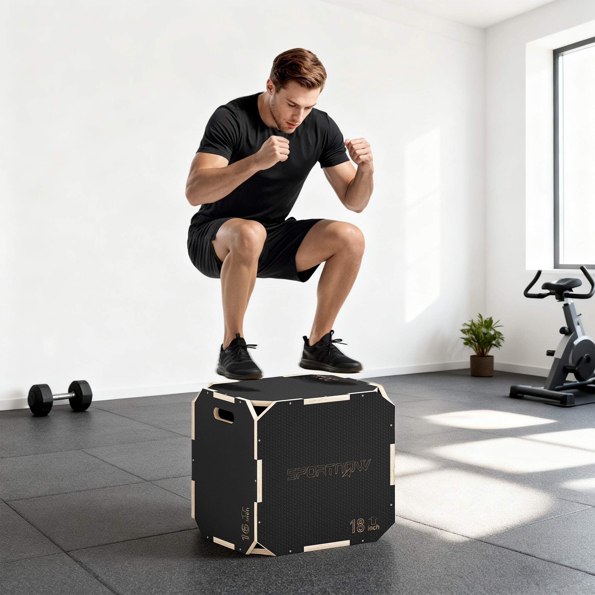 Plyobox 3-i-1, Trä, 61/51/41 cm, 120 kg, Svart
