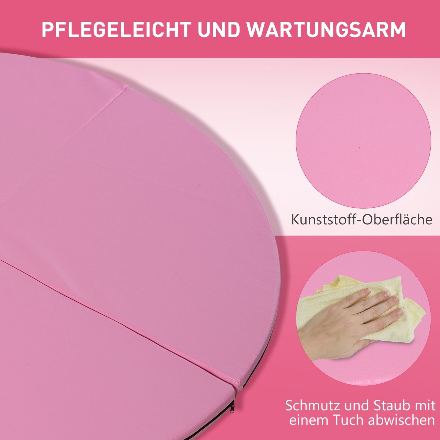 Pole Dance Matta, 5 cm tjock, 150 cm diameter, rosa