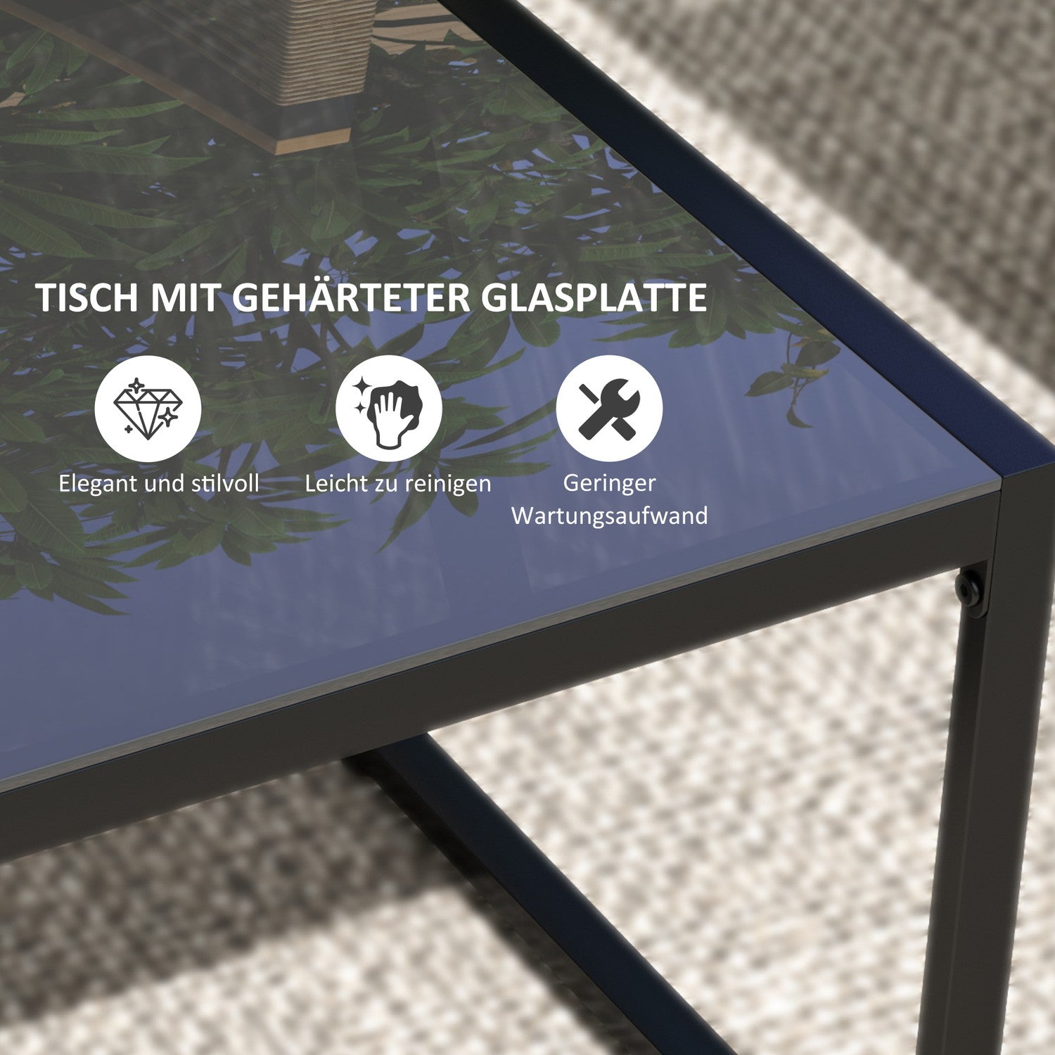 Polyrattan 4-delad väderbeständig trädgårdsmöbelset