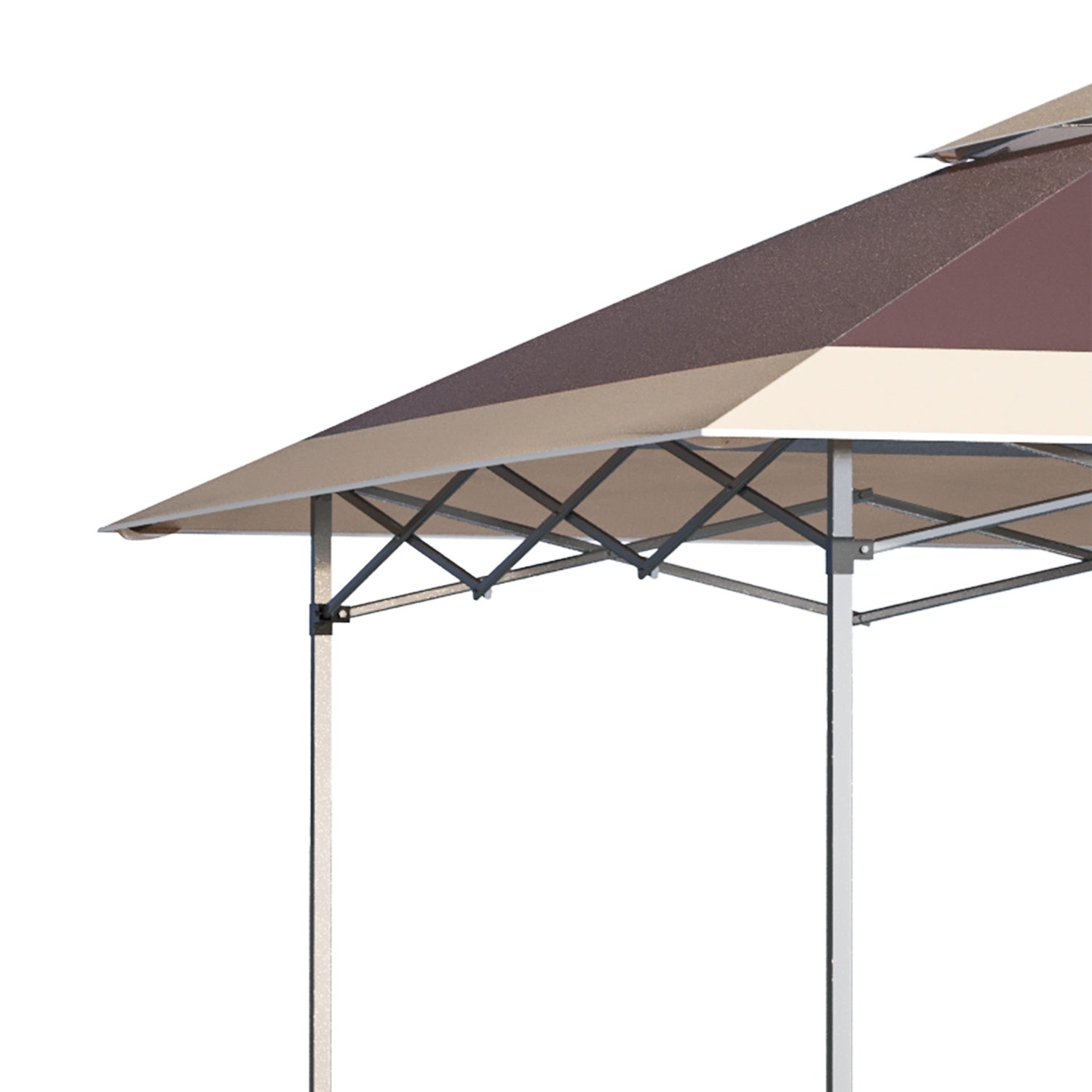 Pop-Up Gazebo-tält, 3,6x3,6m, mörkbrunt & kaki