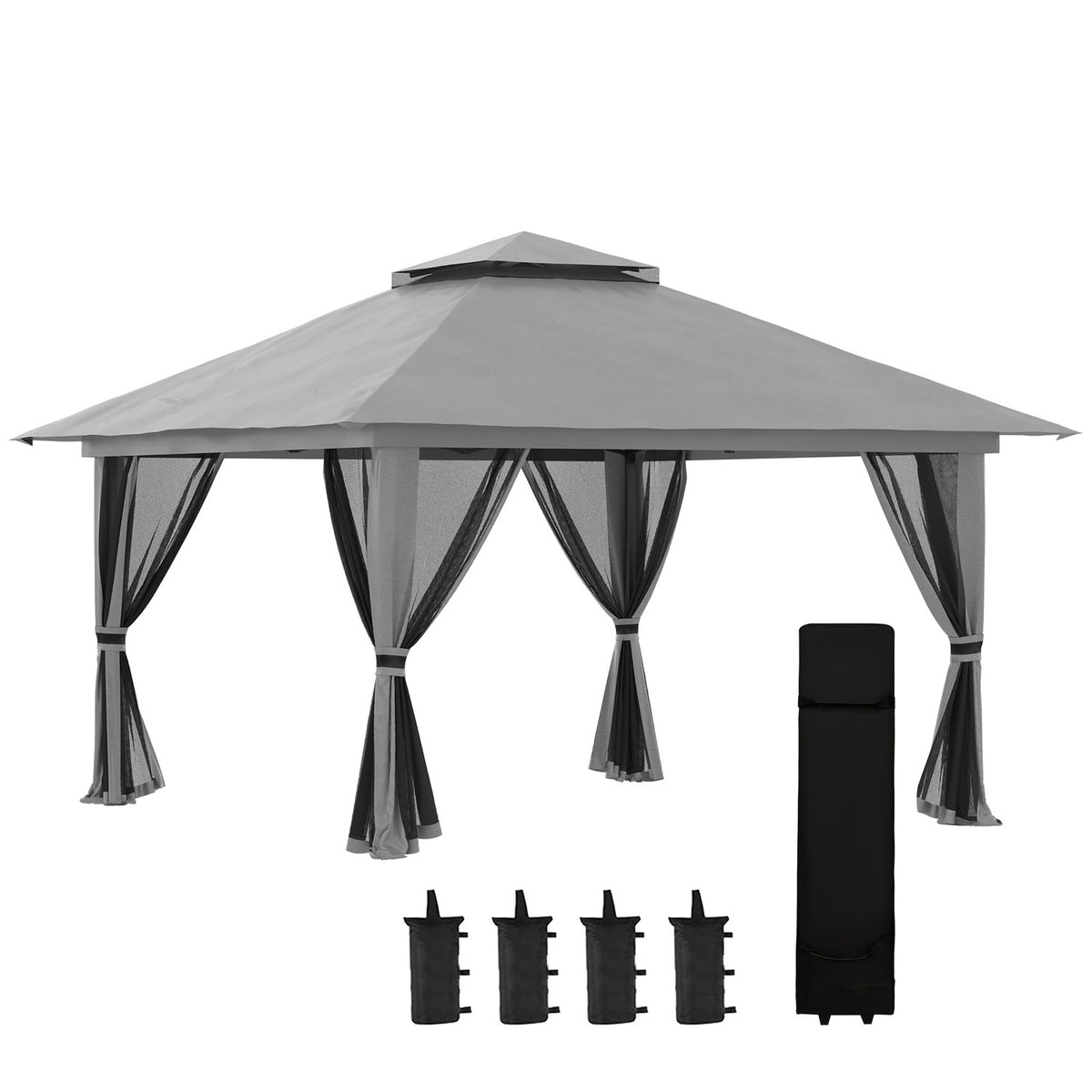 Pop-up 4x4M Gartenpavillon mit UV-Schutz und Netzwänden