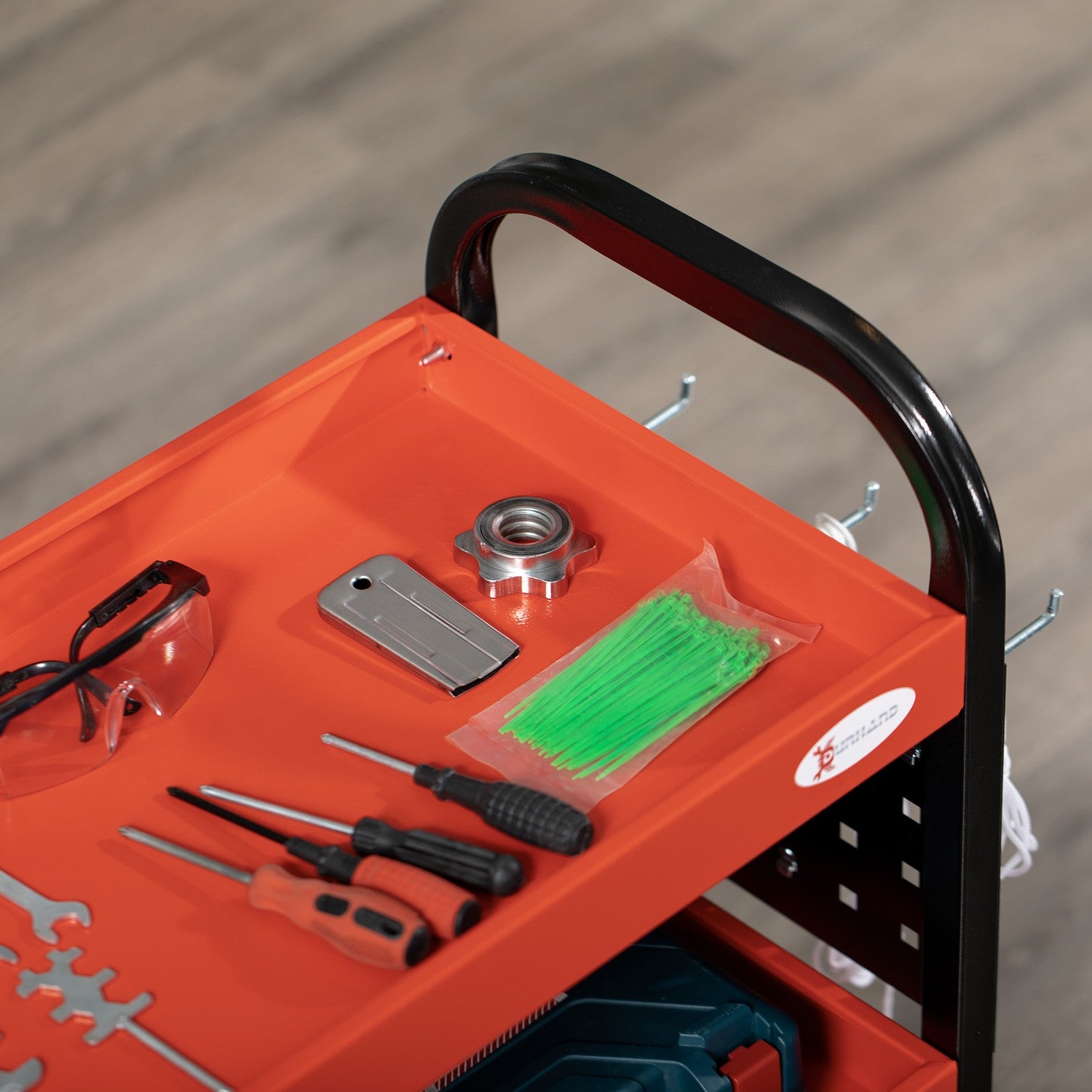 Röd garagehylla – 100 kg lastkapacitet