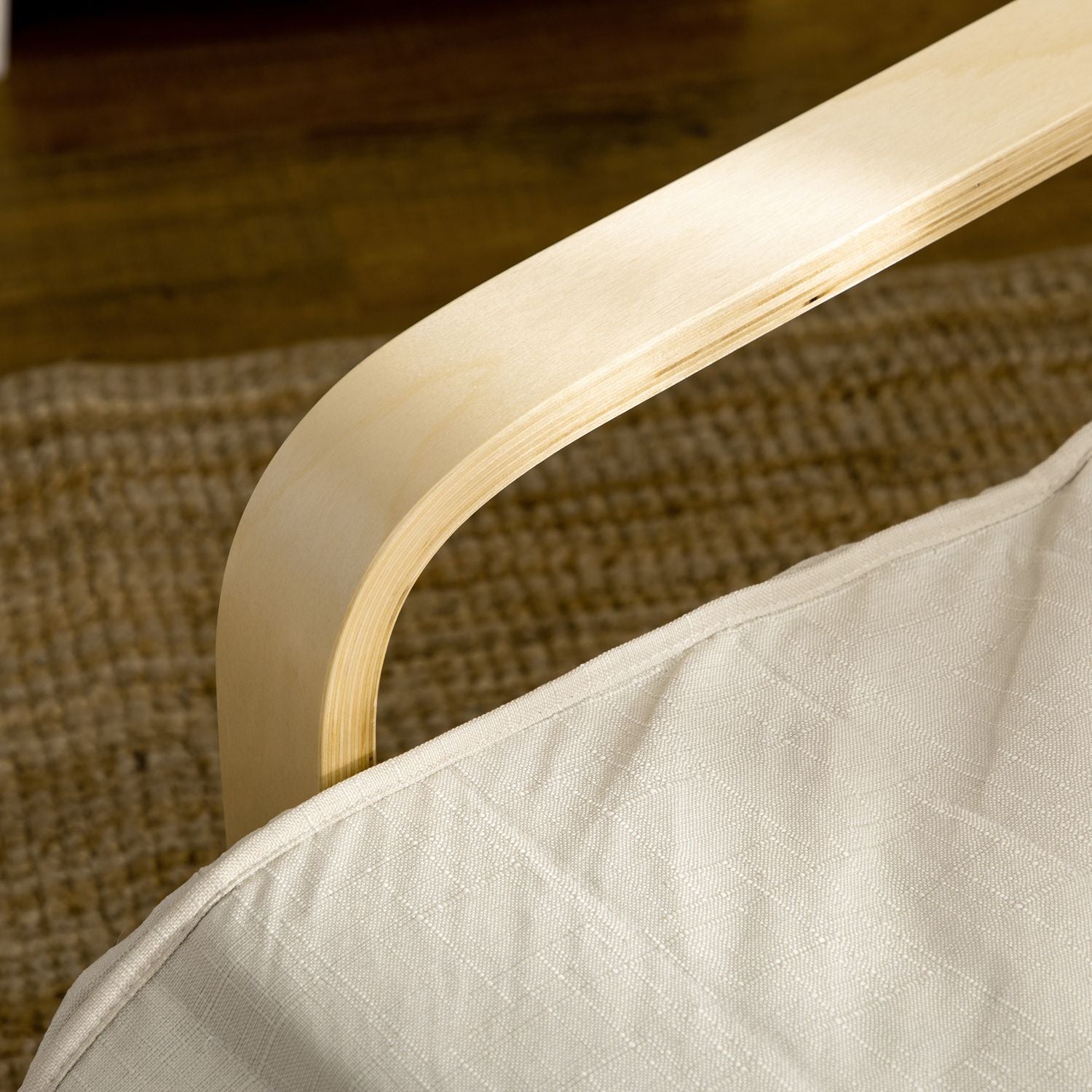 Relaxation Swing Recliner Stol, Justerbart Fotstöd, Cream