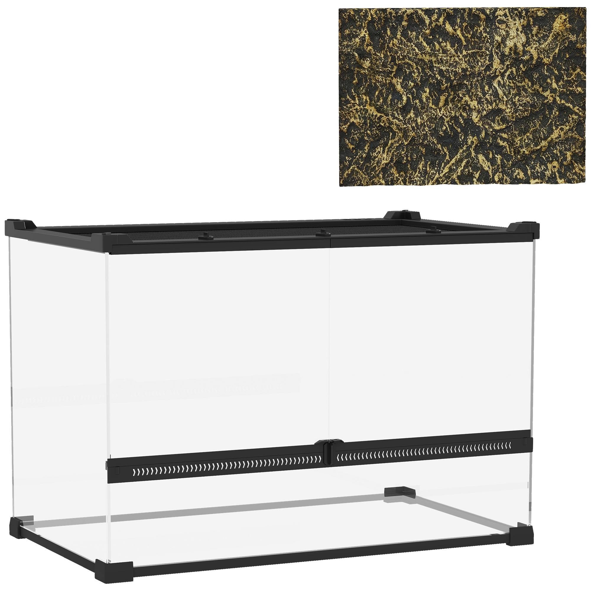 Reptilterrarium i glas 48 liter, ventilation framtill, 50x30x35 cm