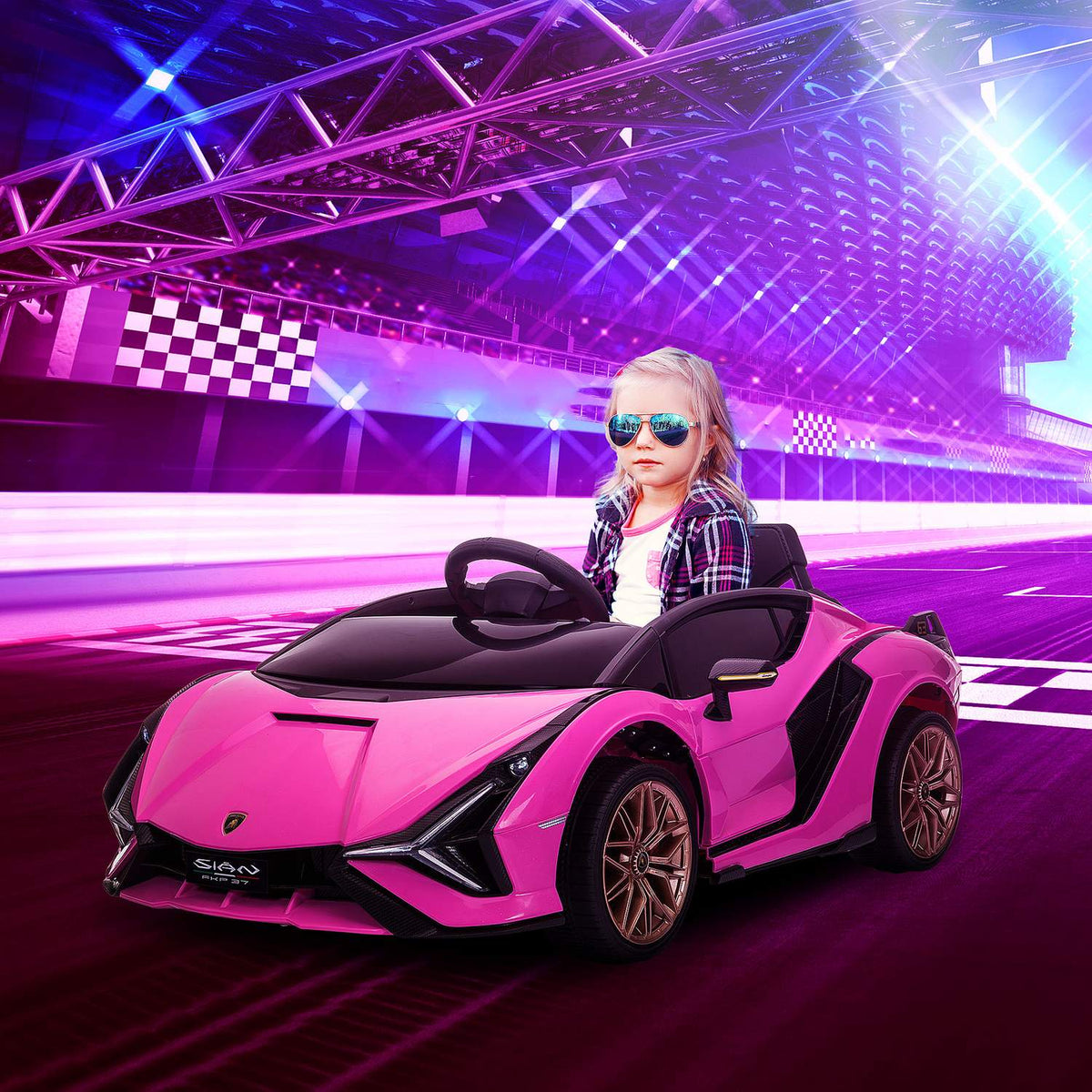 SUV électrique rose pour enfant – 3 vitesses, MP3, télécommande